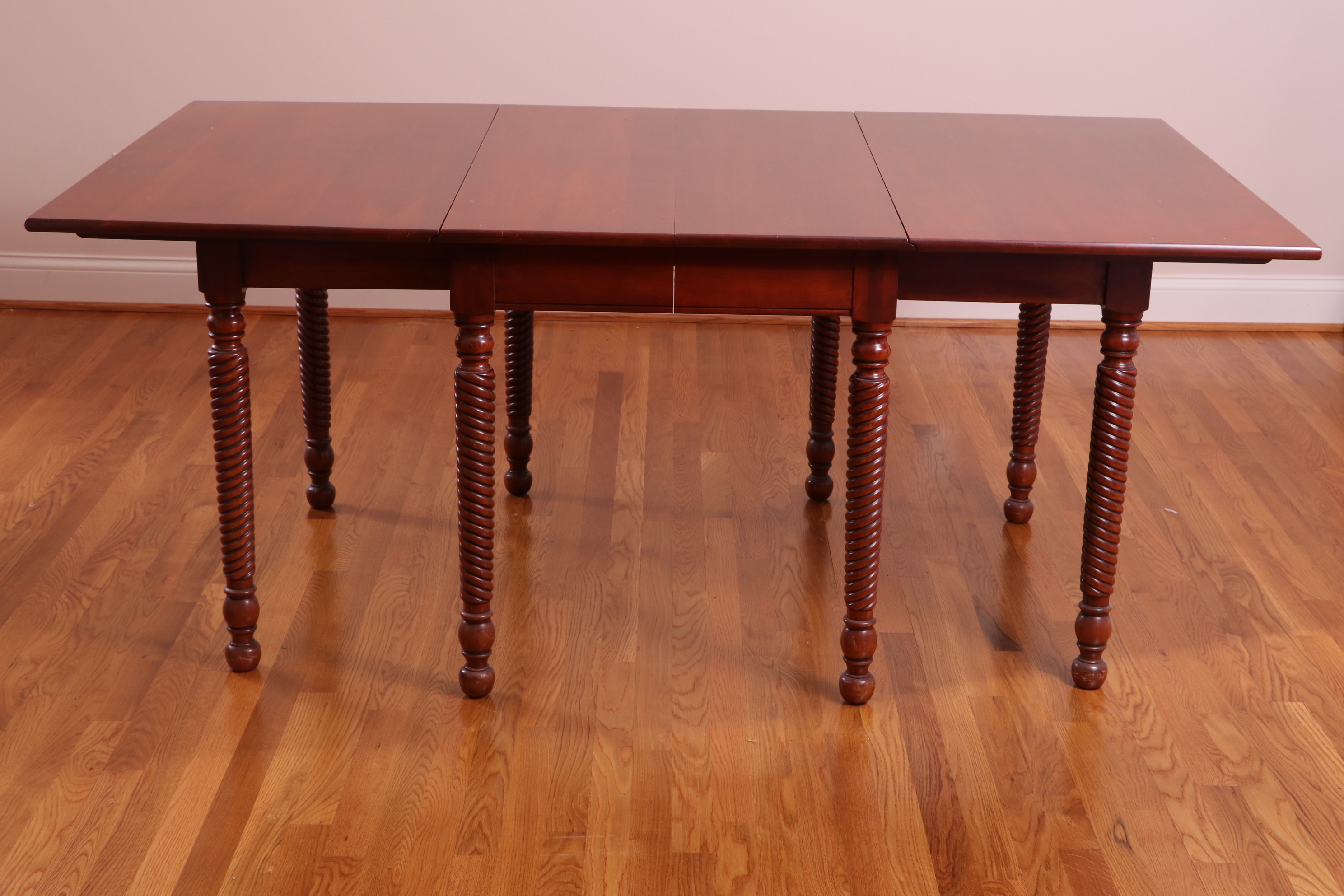Willett "Wildwood" Cherry Barley Twist Gate-Leg Dining Table with Chairs