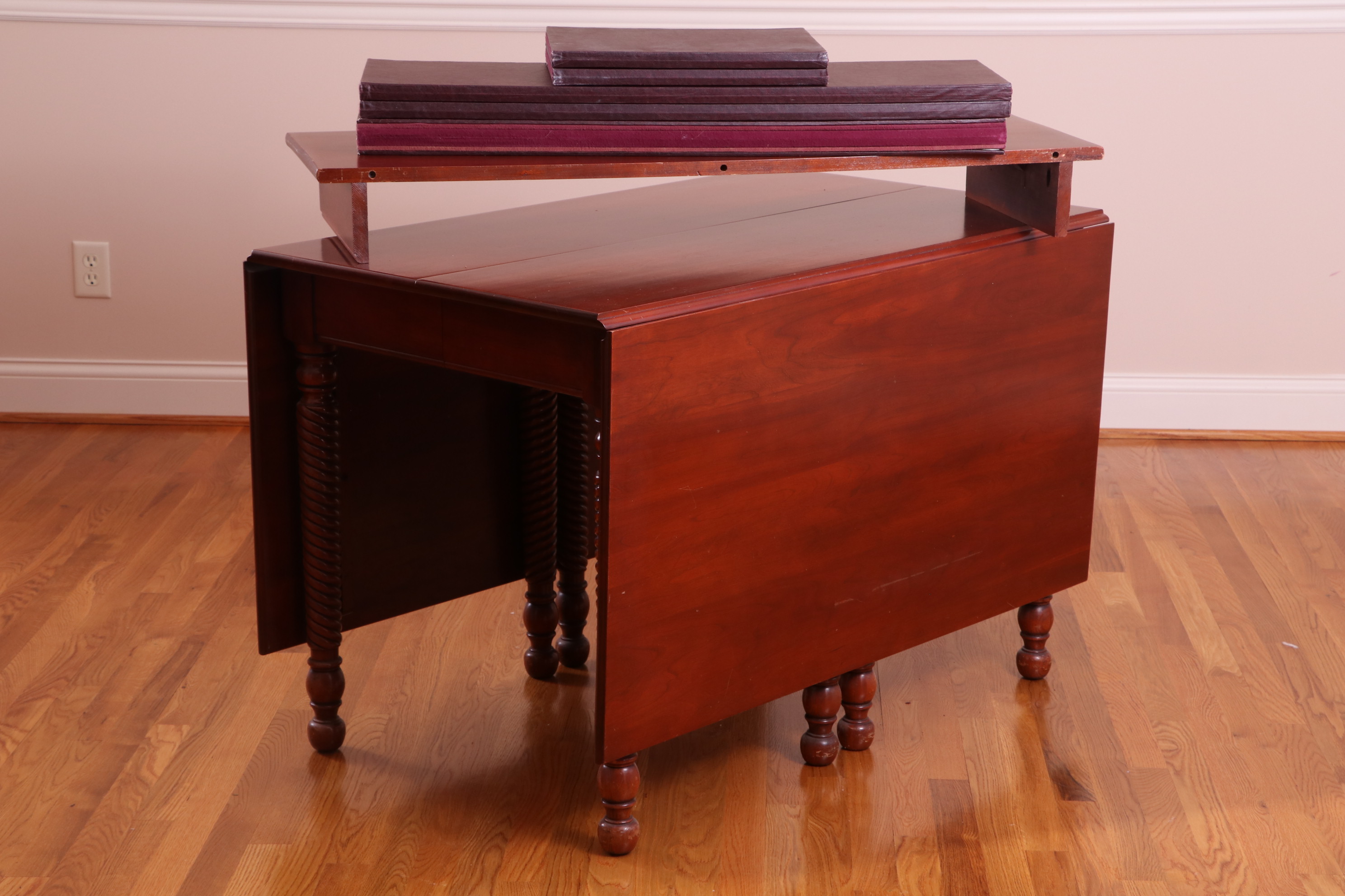 Willett "Wildwood" Cherry Barley Twist Gate-Leg Dining Table with Chairs