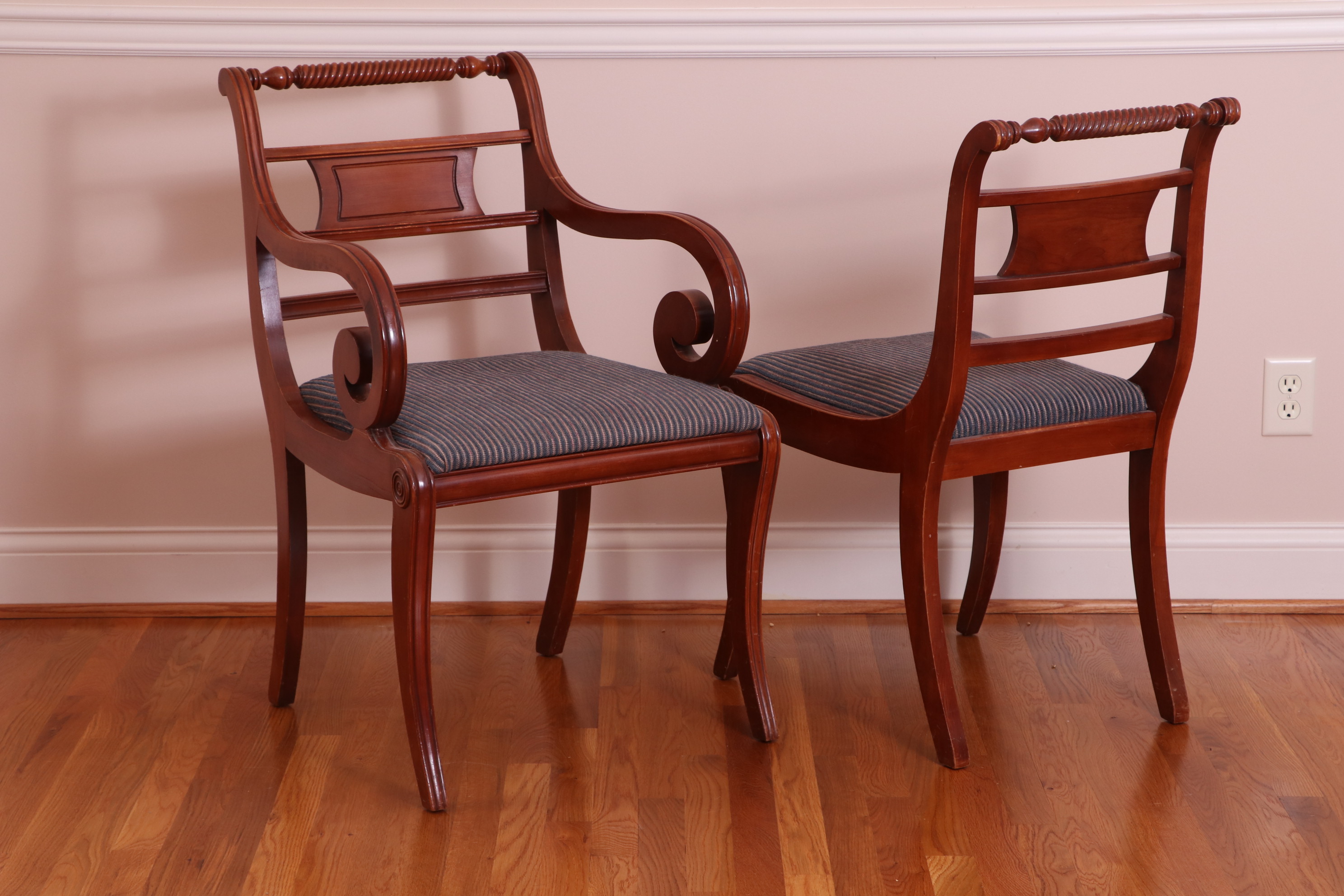 Willett "Wildwood" Cherry Barley Twist Gate-Leg Dining Table with Chairs