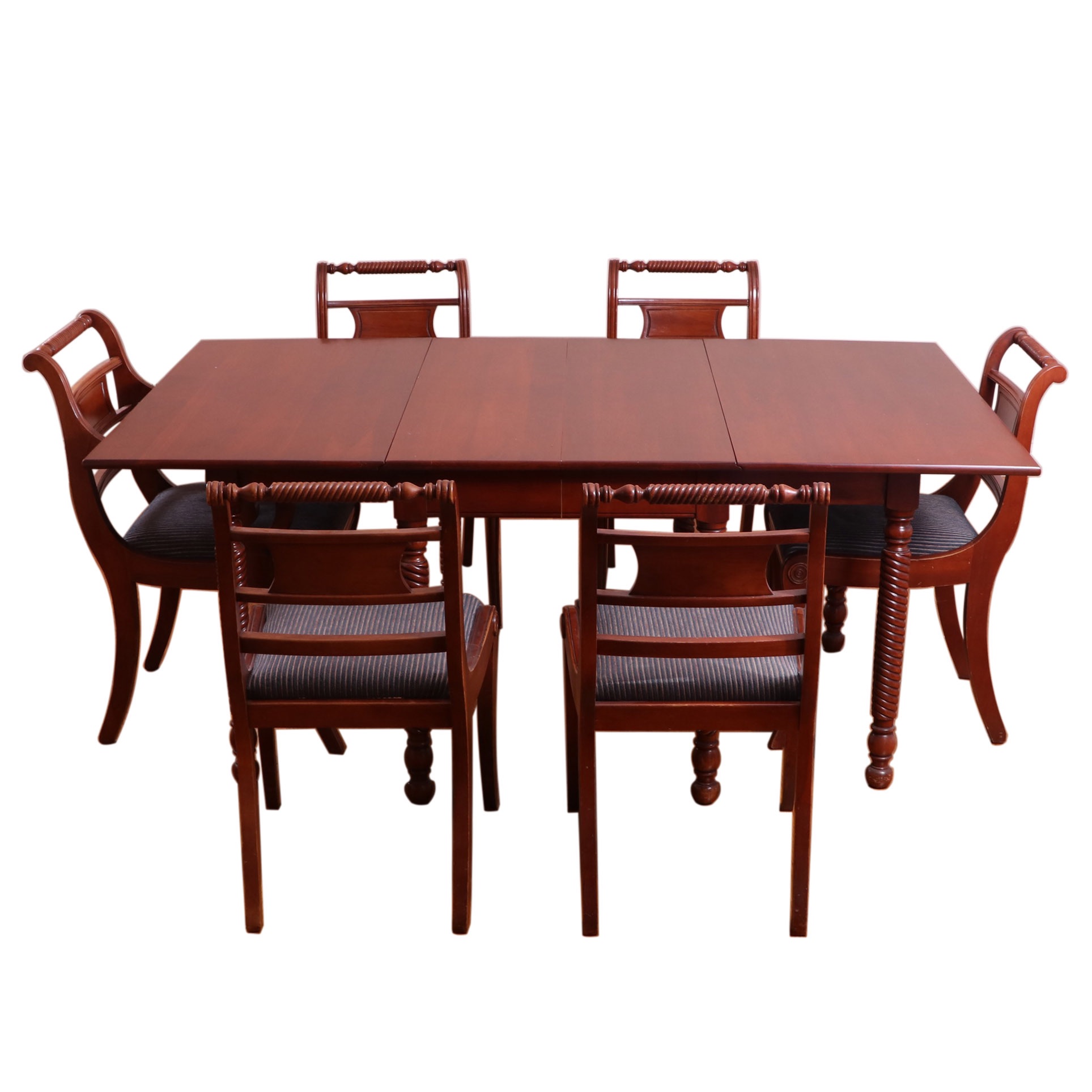 Willett "Wildwood" Cherry Barley Twist Gate-Leg Dining Table with Chairs