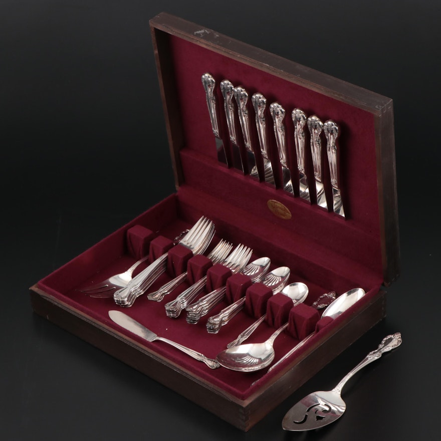 Rogers & Bro. "Daybreak" Silver Plate Flatware with Chest, Mid-20th C.