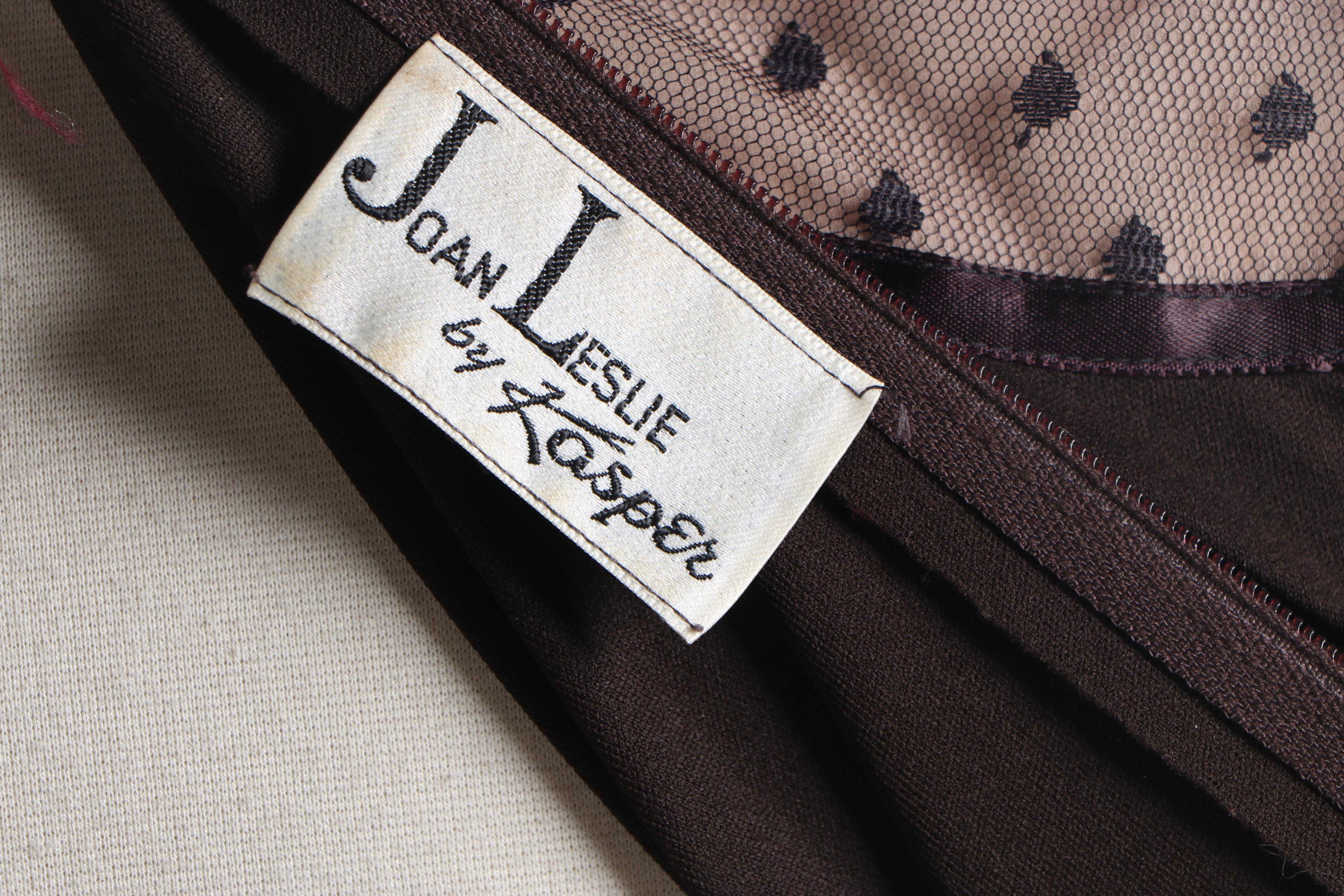 Joan Leslie by Kasper Swiss Dotted Yoke Maxi Dress, 1970s