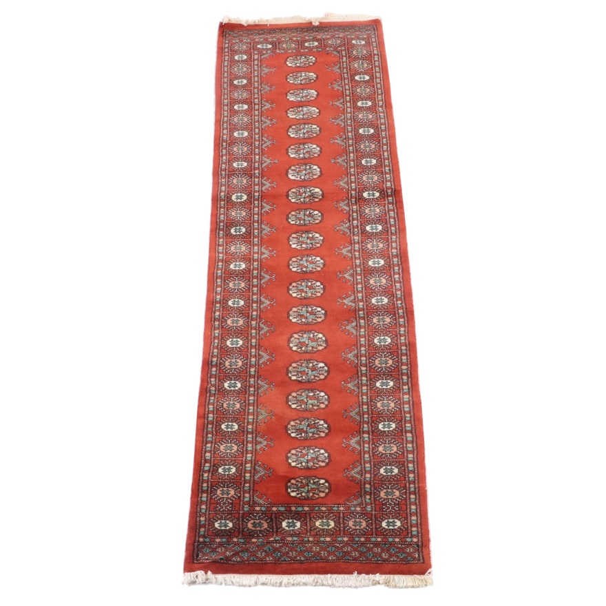 2'7.5 x 12'3.5 Hand-Knotted Afghani Bokhara Wool Carpet Runner