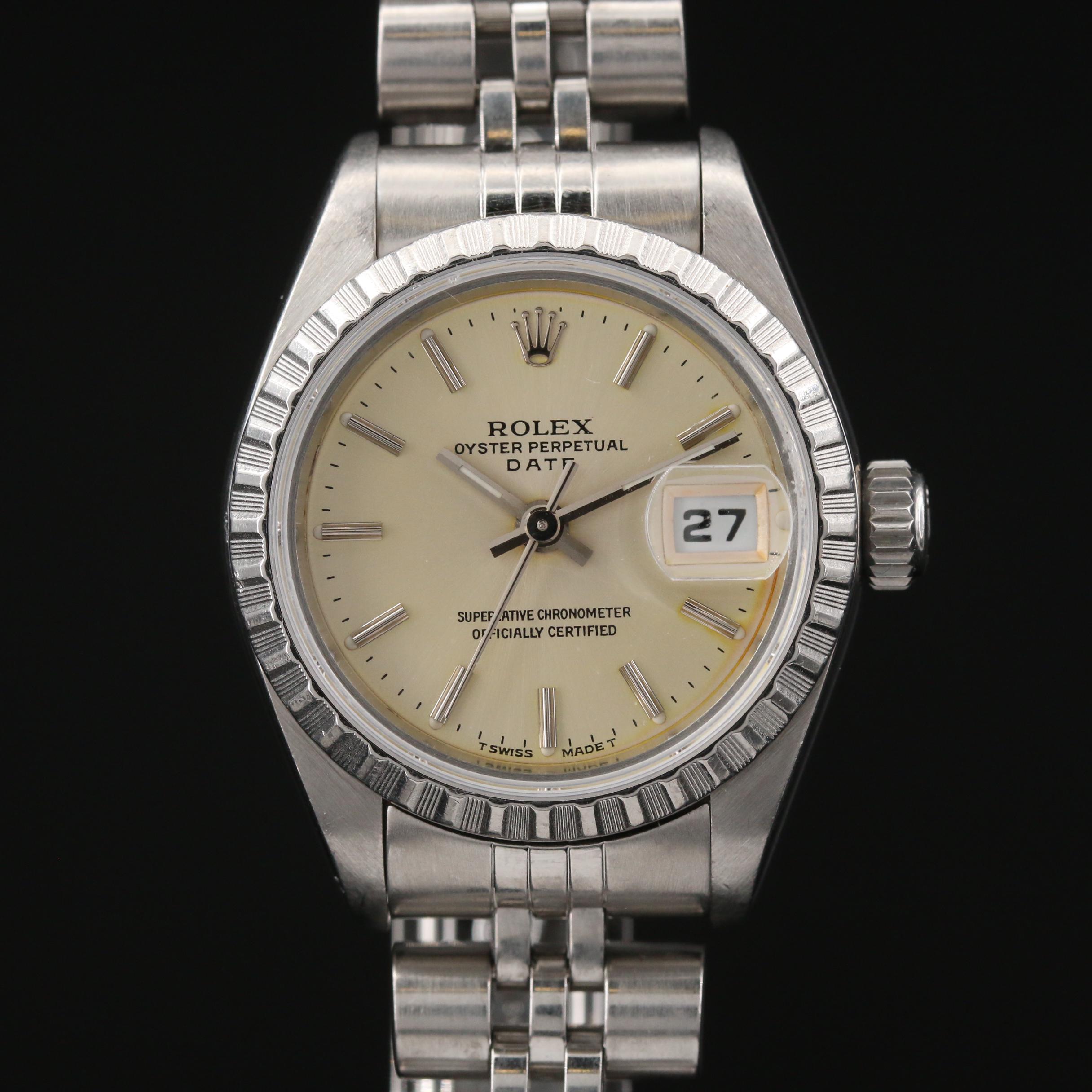 1996 Rolex Date Stainless Steel Automatic Watch