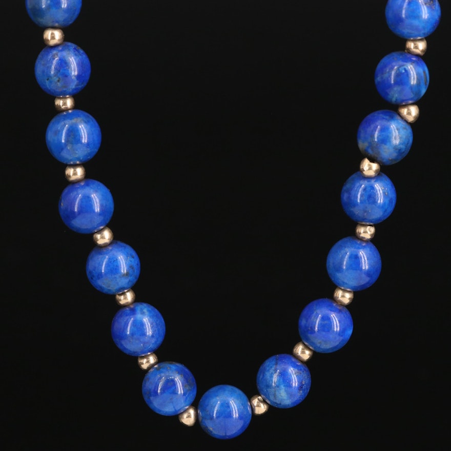 14K Lapis Lazuli Endless Necklace