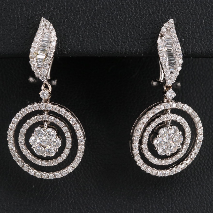18K 1.96 CTW Diamond Drop Earrings