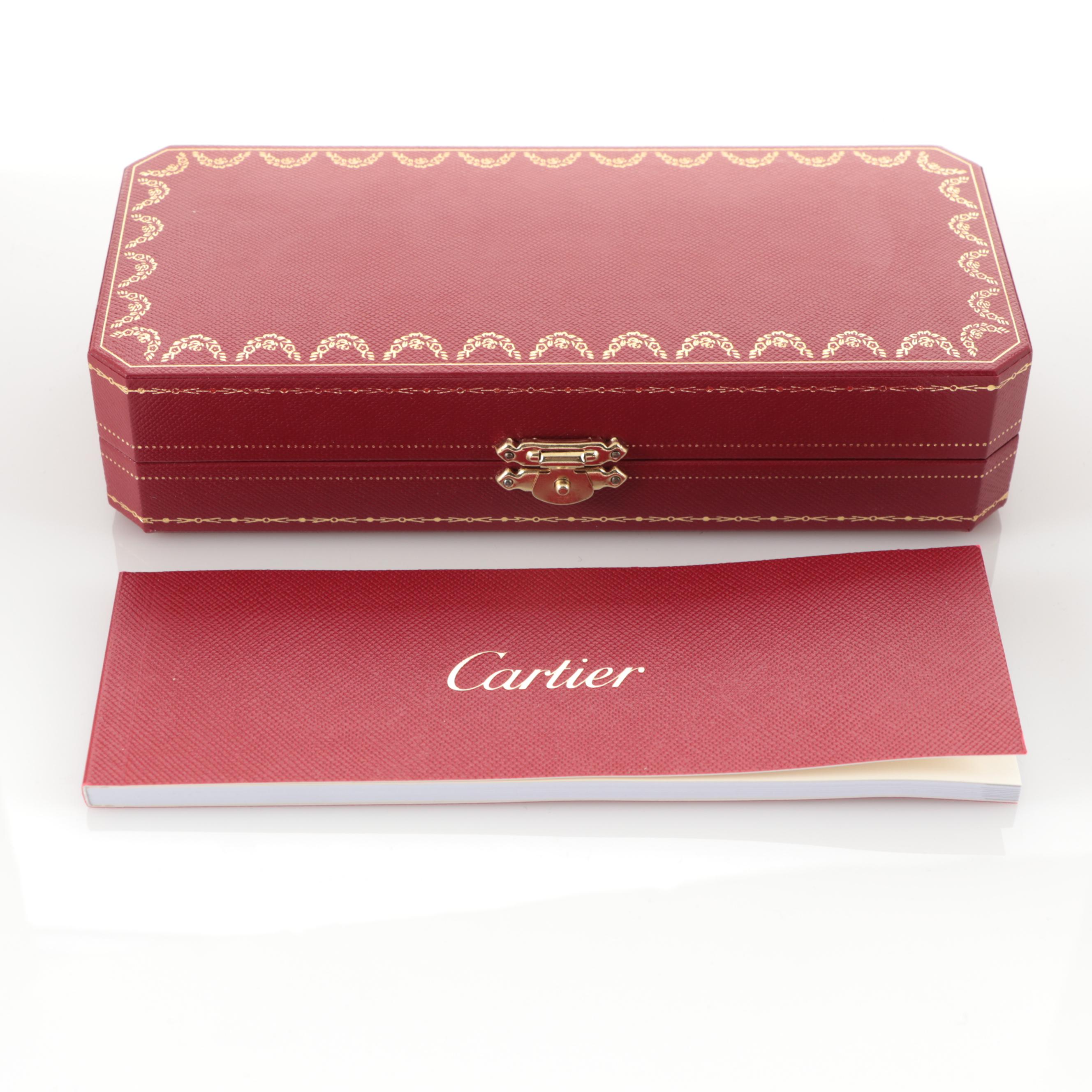 Cartier "Santos-Dumont" Brushed Metal Ballpoint Pen in Original Case