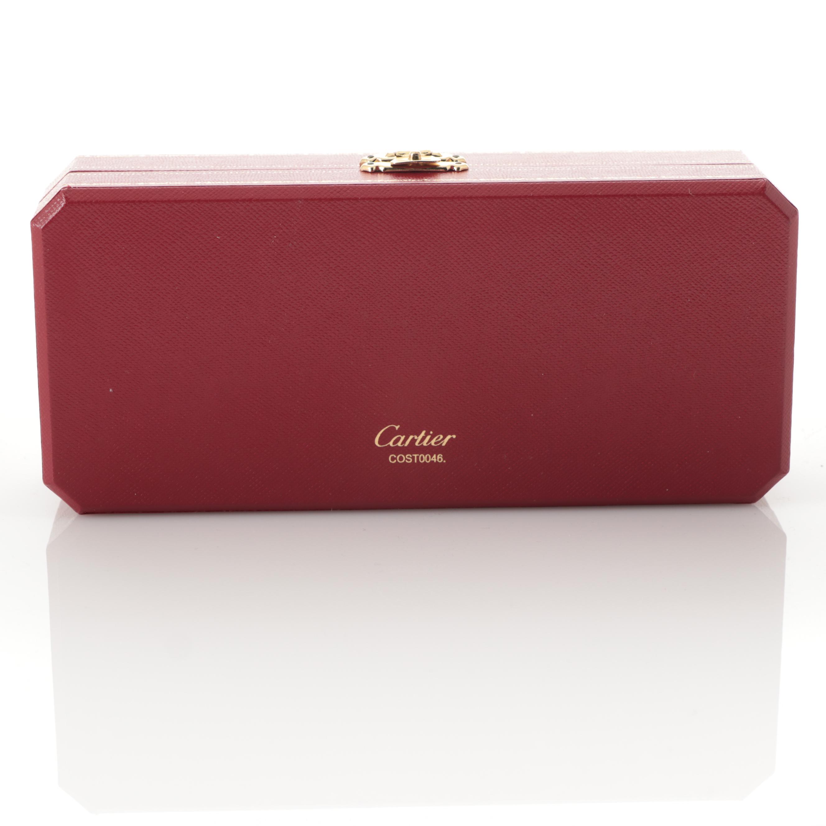 Cartier "Santos-Dumont" Brushed Metal Ballpoint Pen in Original Case