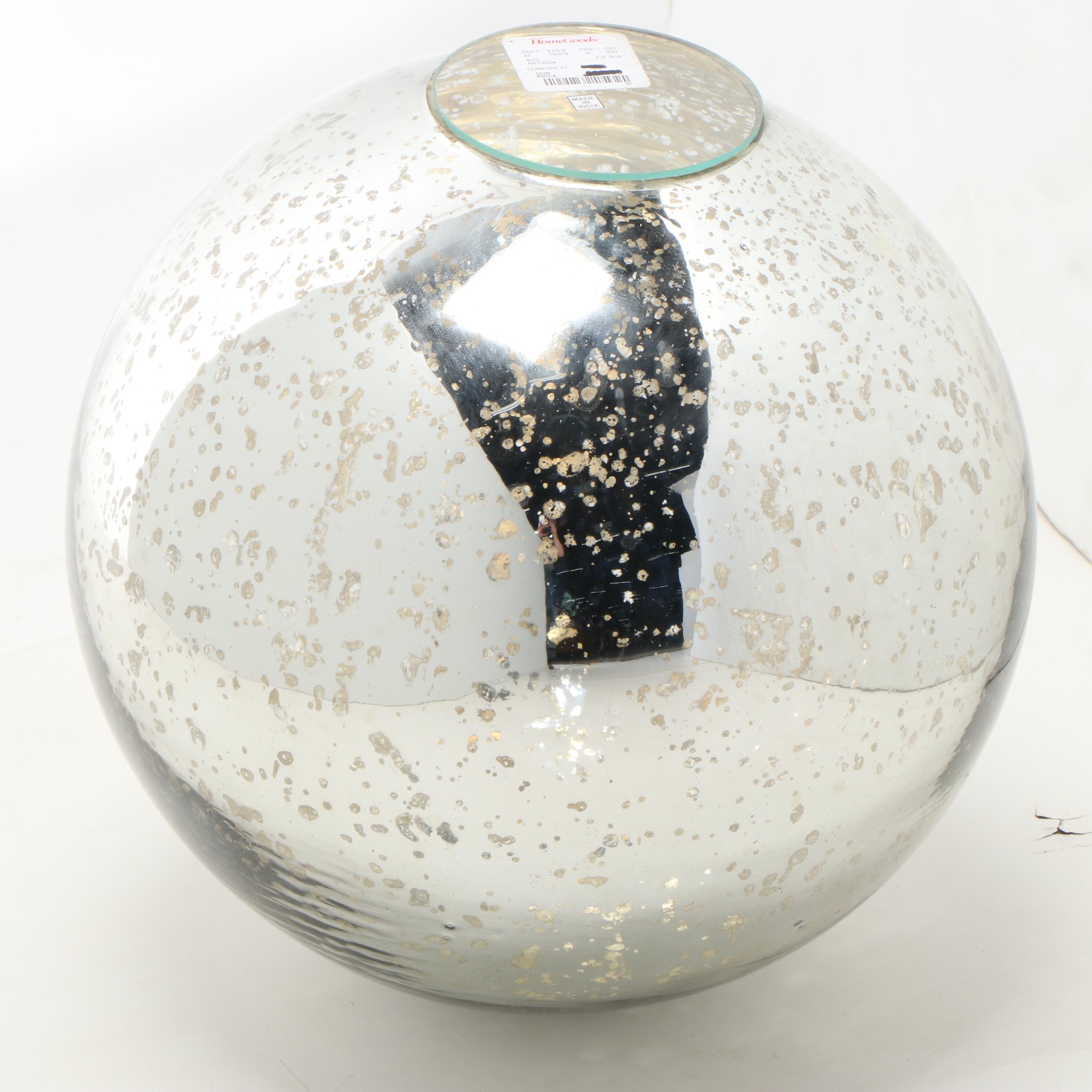 Mercury Glass Sphere, Contemporary