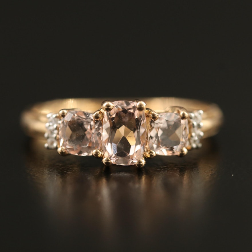 9K Morganite and Zircon Ring