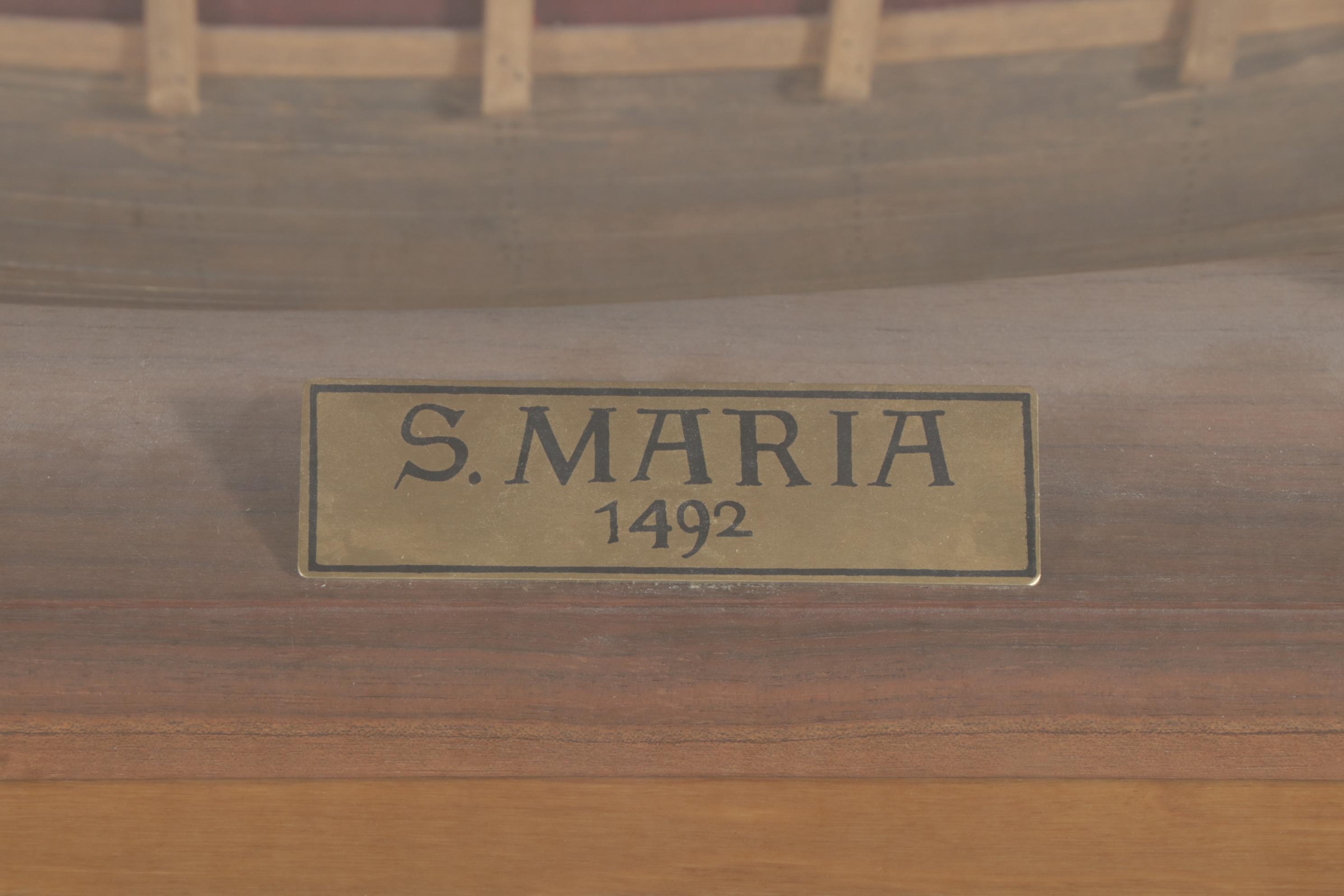 Mantua "Santa Maria 1492" Ship Model in Custom Made Glass Display Case