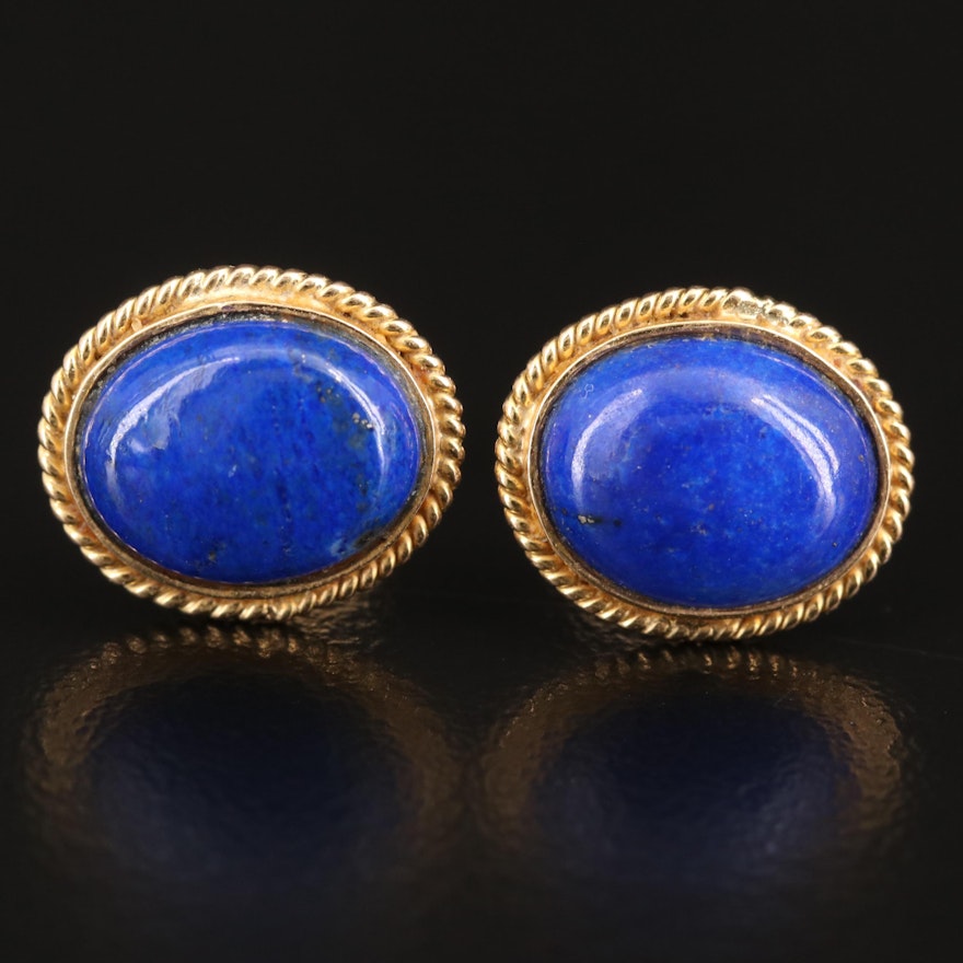 14K Lapis Lazuli Stud Earrings