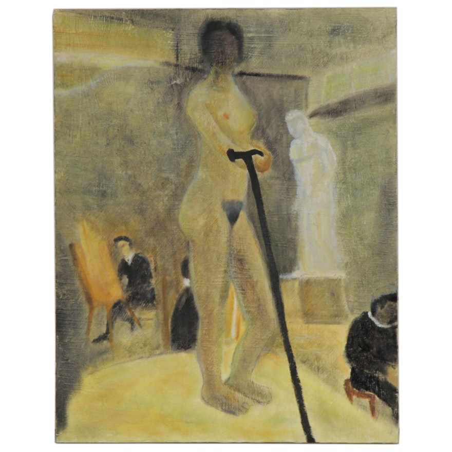 Kenneth Peyser Oil Painting of an Academic Figure Study, 21st Century