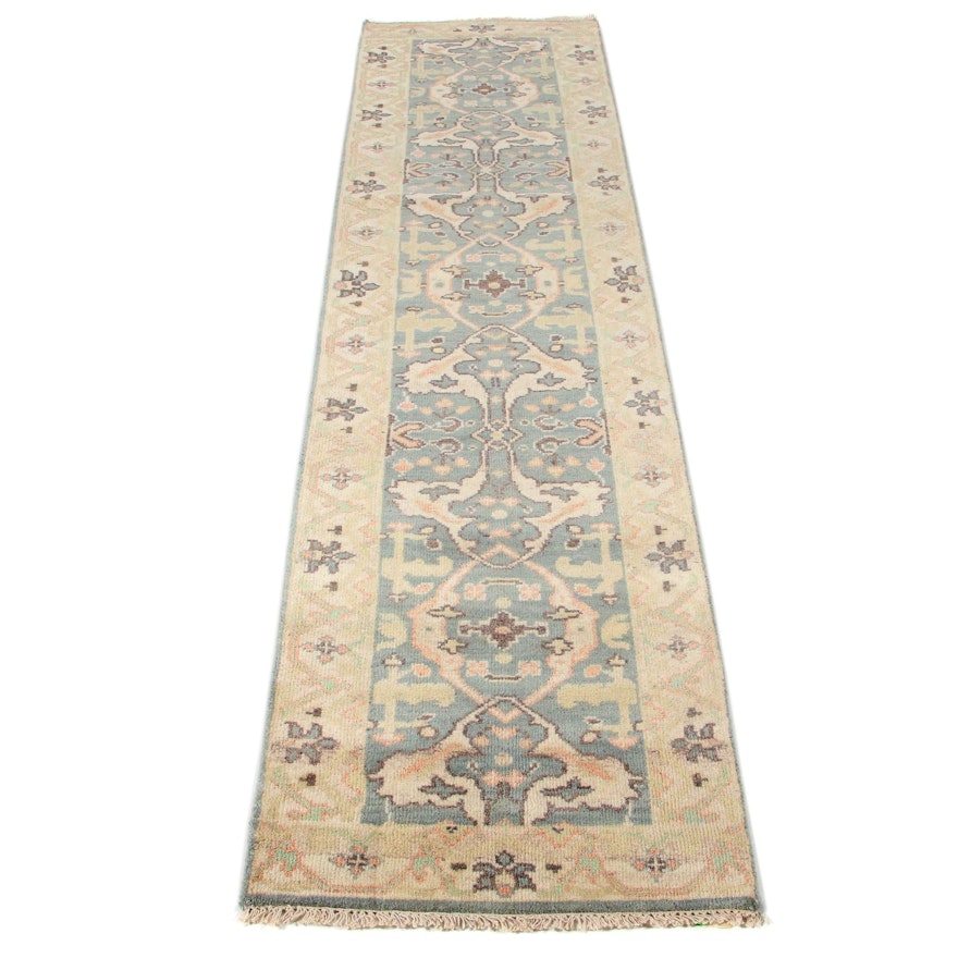 2'5 x 10'0 Hand-Knotted Indo-Turkish Oushak Runner