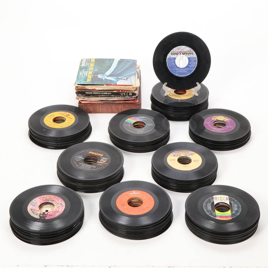 Collection of 45 RPM Records Including Soundtracks and Show Tunes