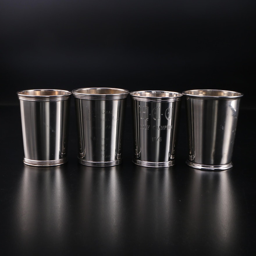 Trees and International Sterling Silver Julep Cups, Mid-20th Century