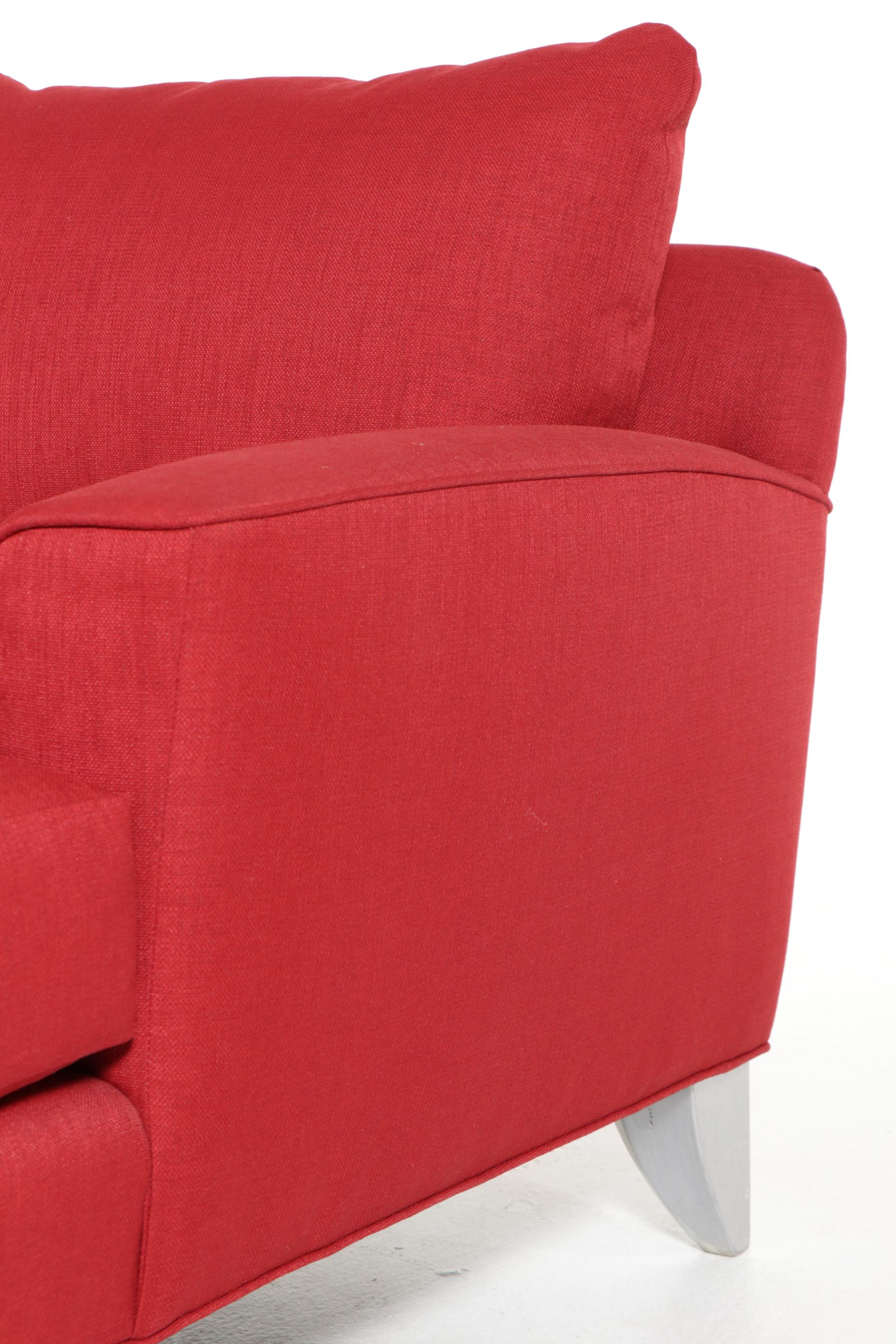 Modern Red Upholstered Chaise