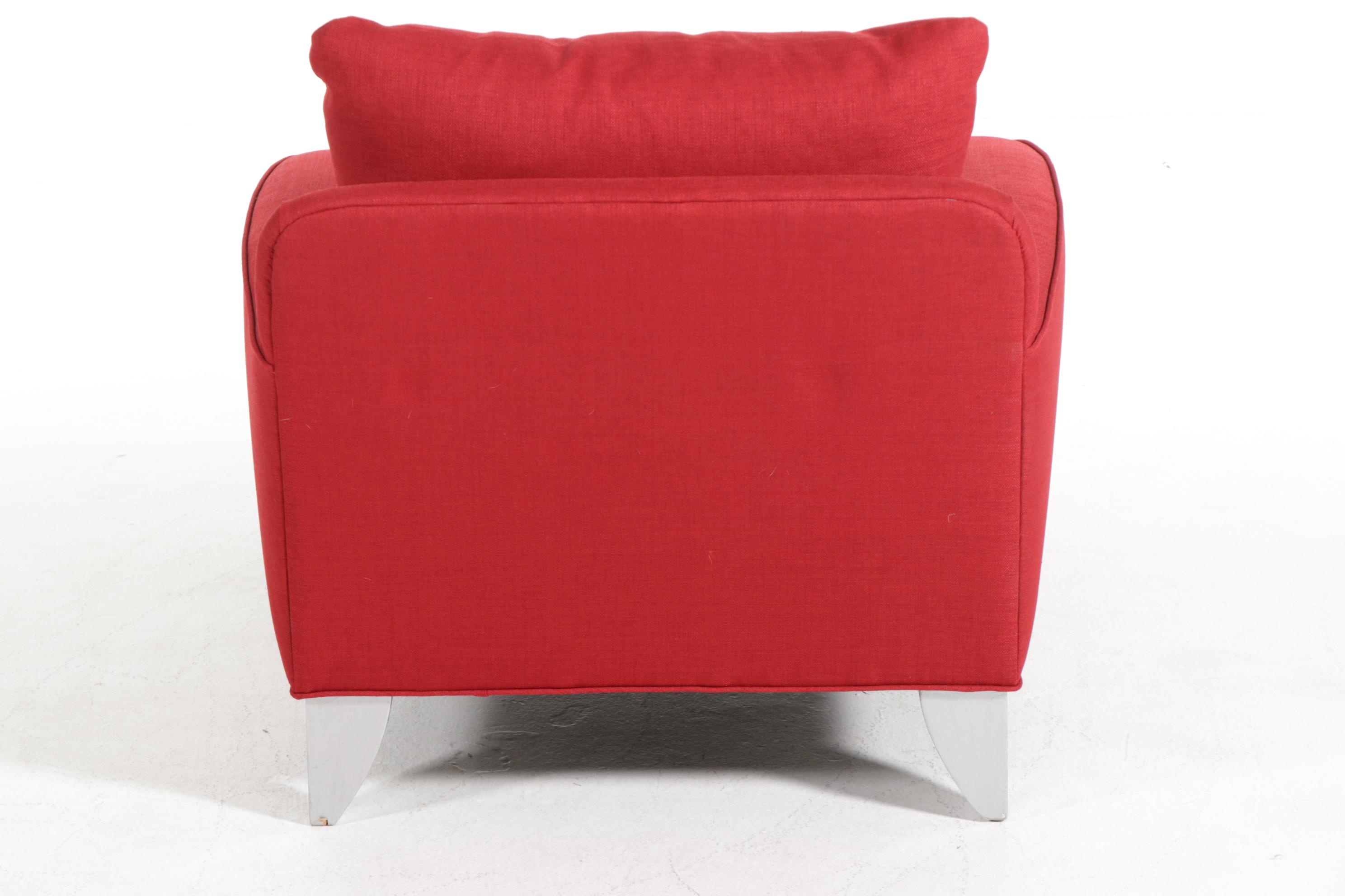Modern Red Upholstered Chaise