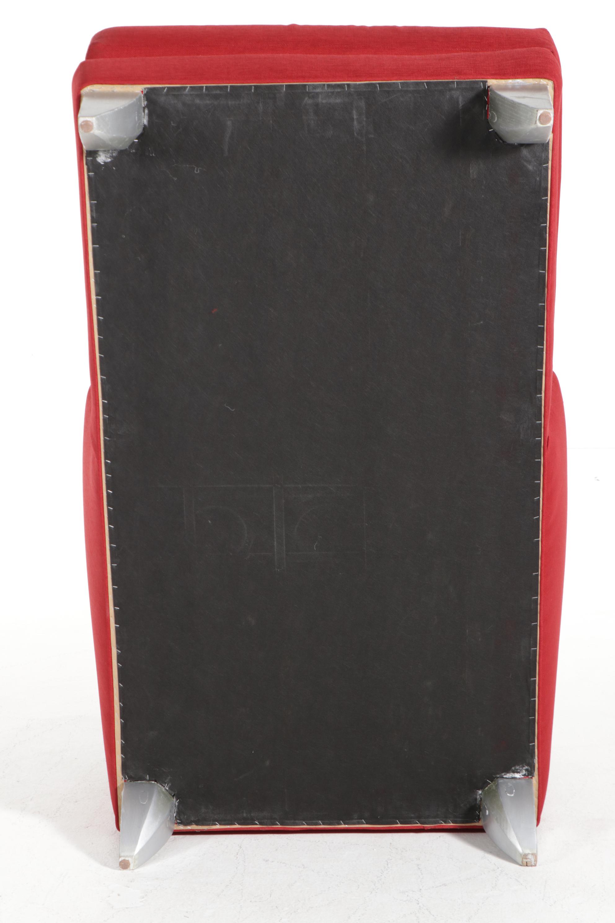 Modern Red Upholstered Chaise