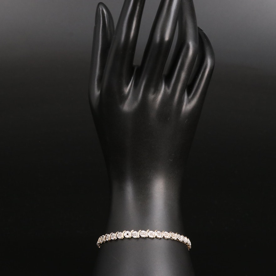 10K Diamond Line Bracelet