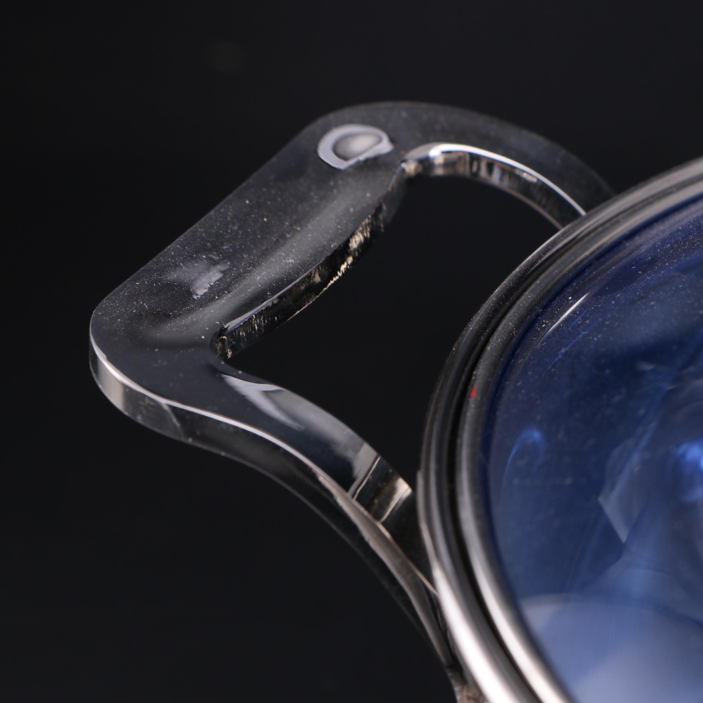 Cuisine Cookware "Blue Willow" Stainless Steel Pots and Warming Stands