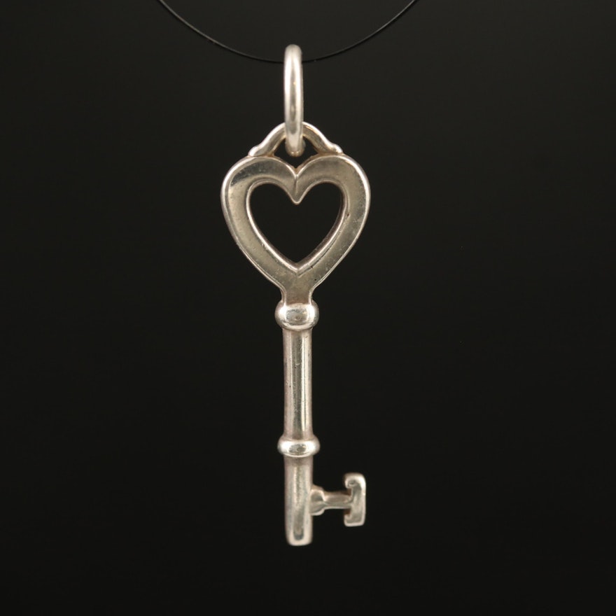 Tiffany & Co. Sterling Silver Heart Key Pendant