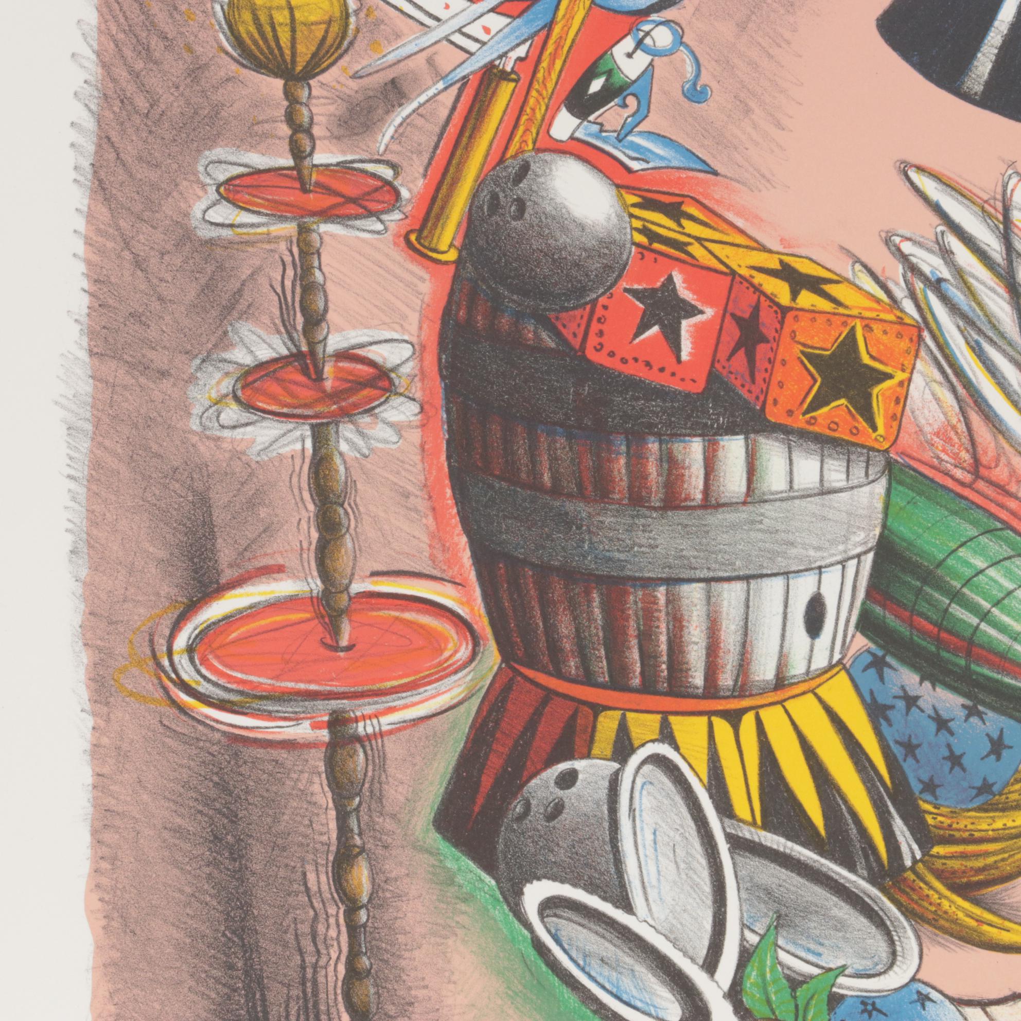 Nick Bubash Color Lithograph "Juggler", 1996