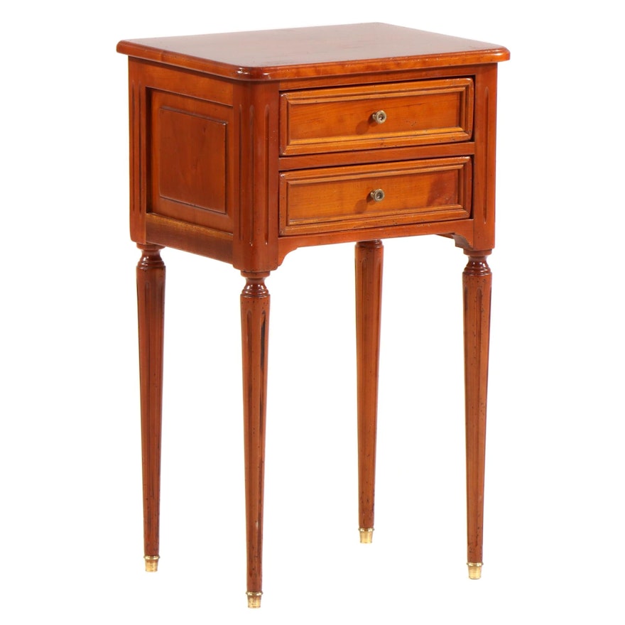 Louis XVI Style Cherrywood Two-Drawer Stand