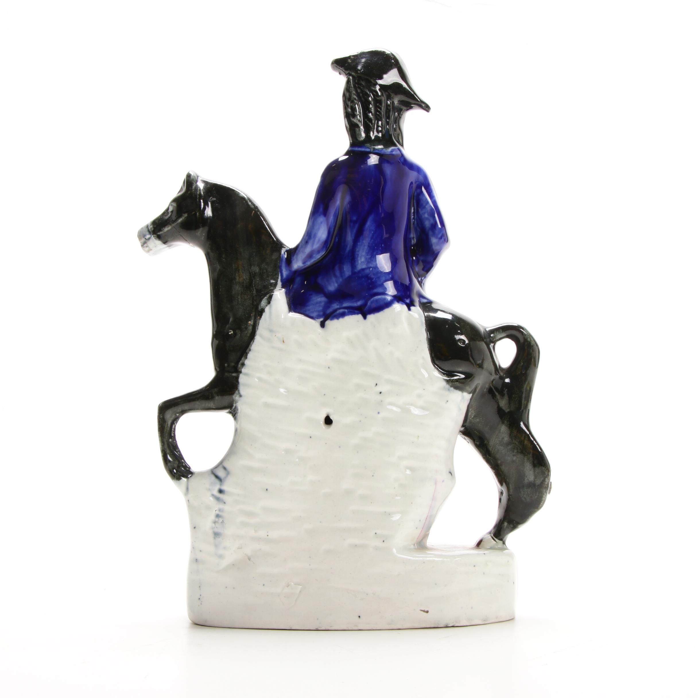 Staffordshire Porcelain Dick Turpin and Tom King Figurines, Mid 19th Century