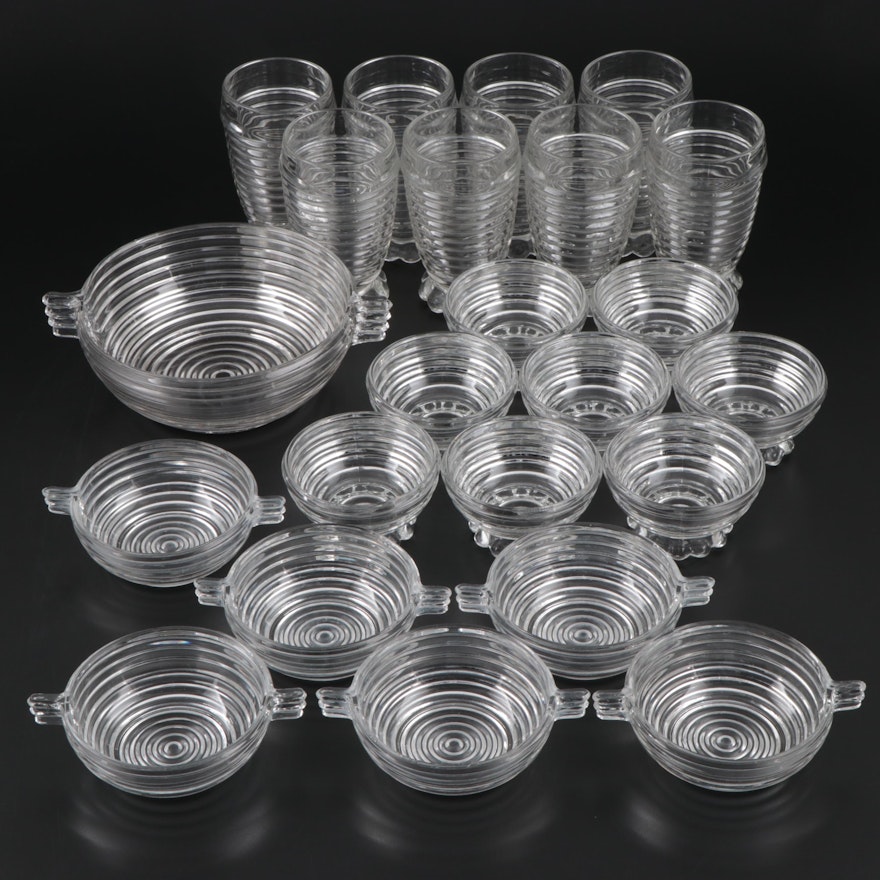 Anchor Hocking Manhattan Glass Bowls, Tumblers and Dessert Cups