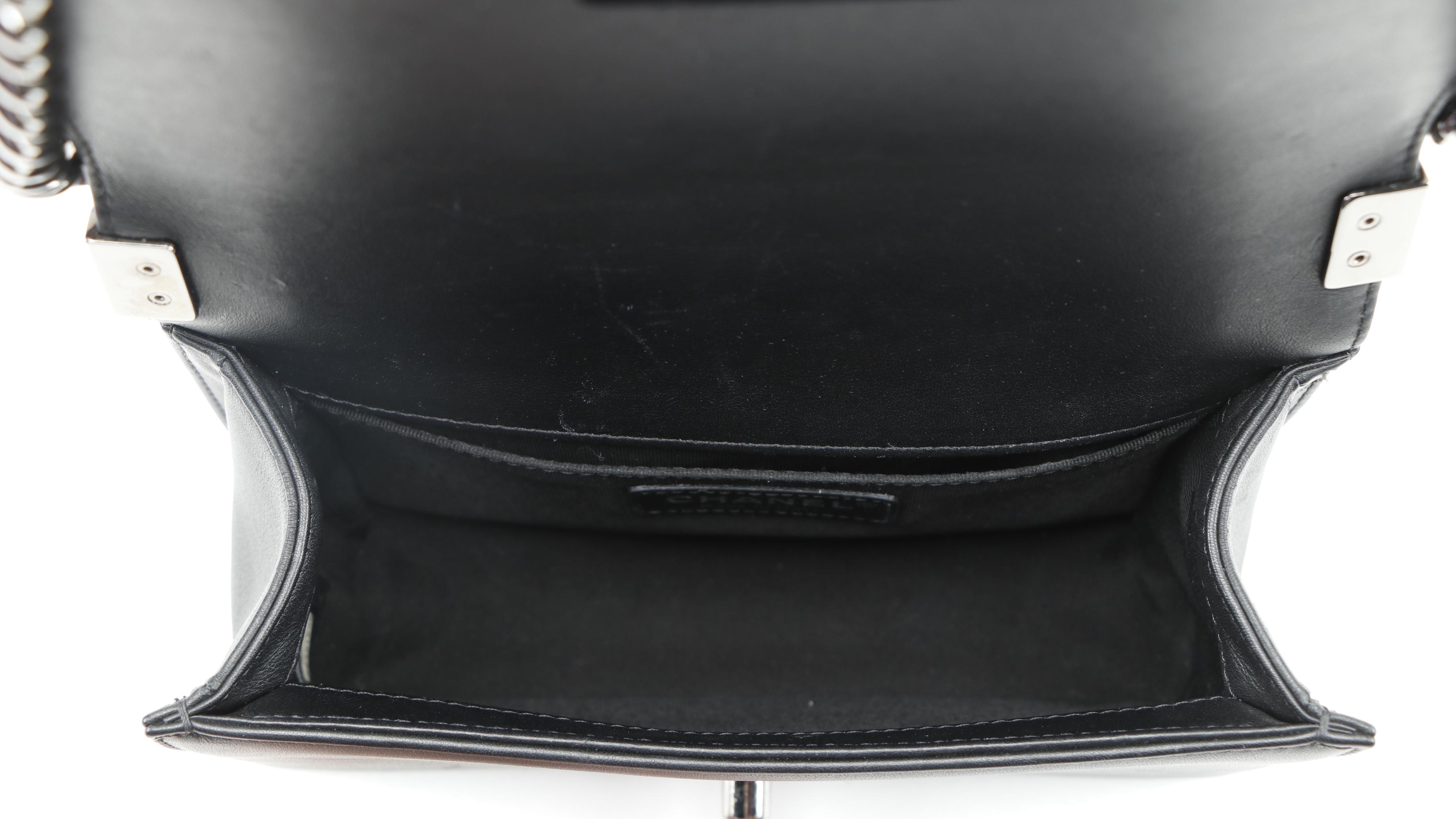 Chanel Small Boy Bag in Navy Tweed and Pearl Embellished Calfskin