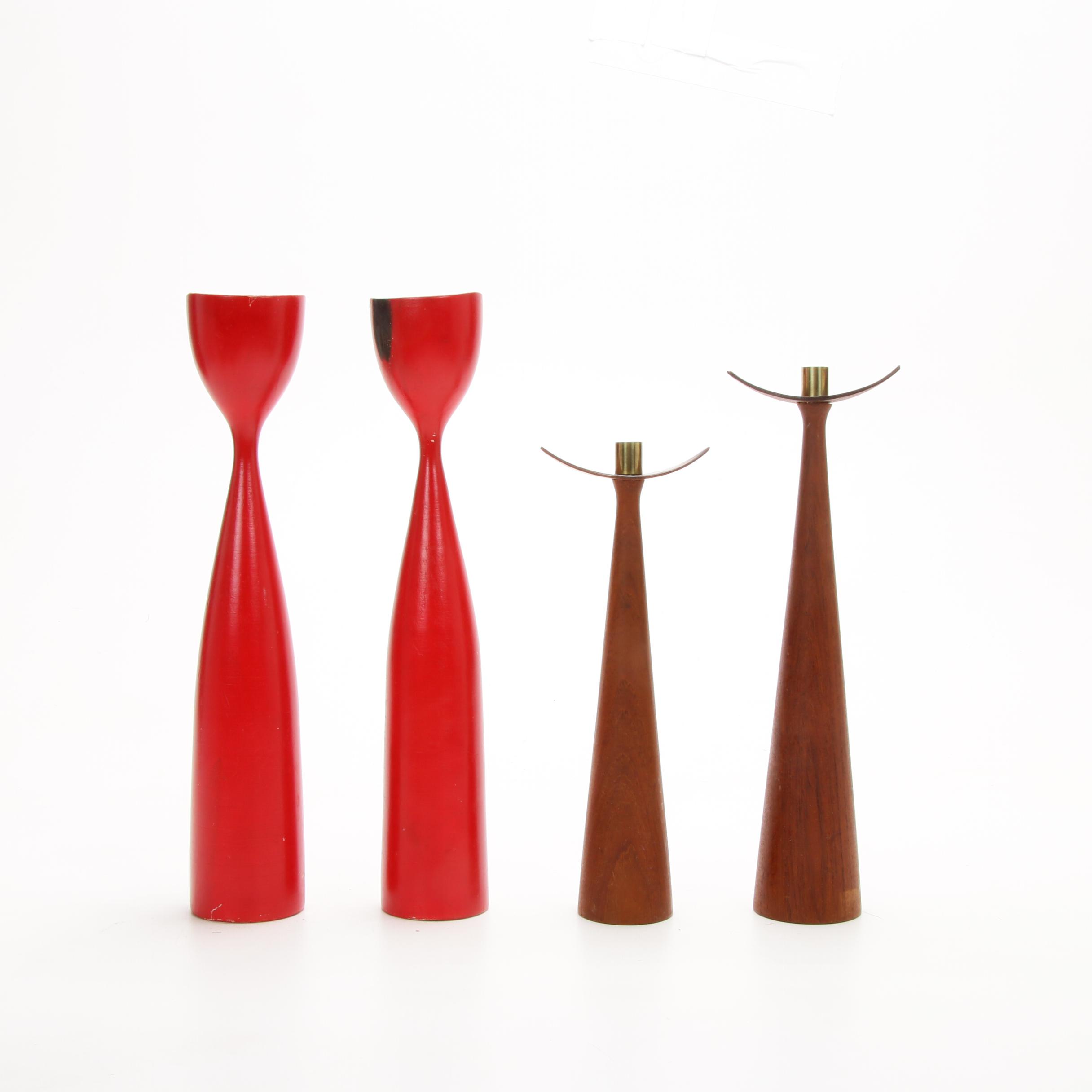 Danish Modern Candles and Candle Holders Including Dansk