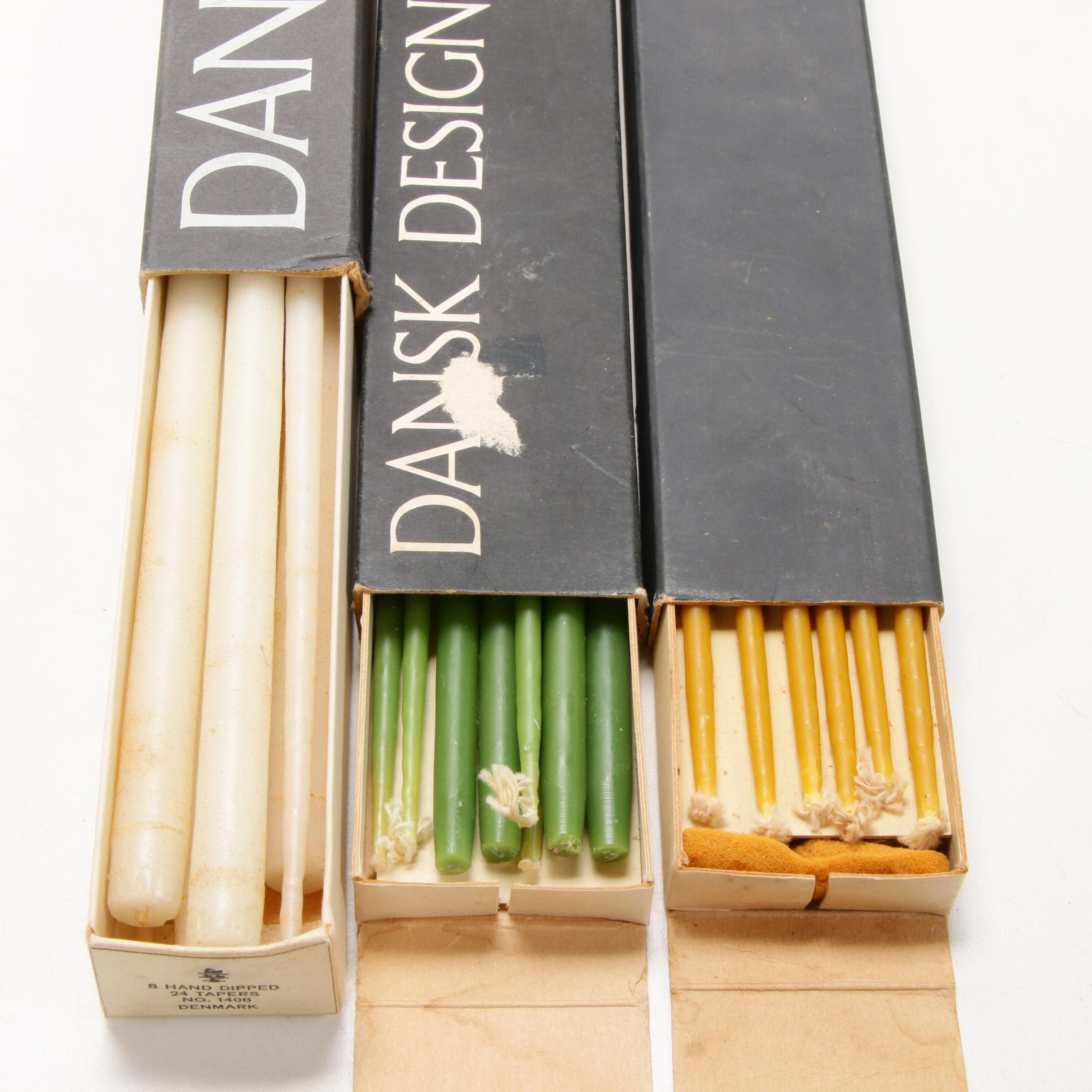 Danish Modern Candles and Candle Holders Including Dansk