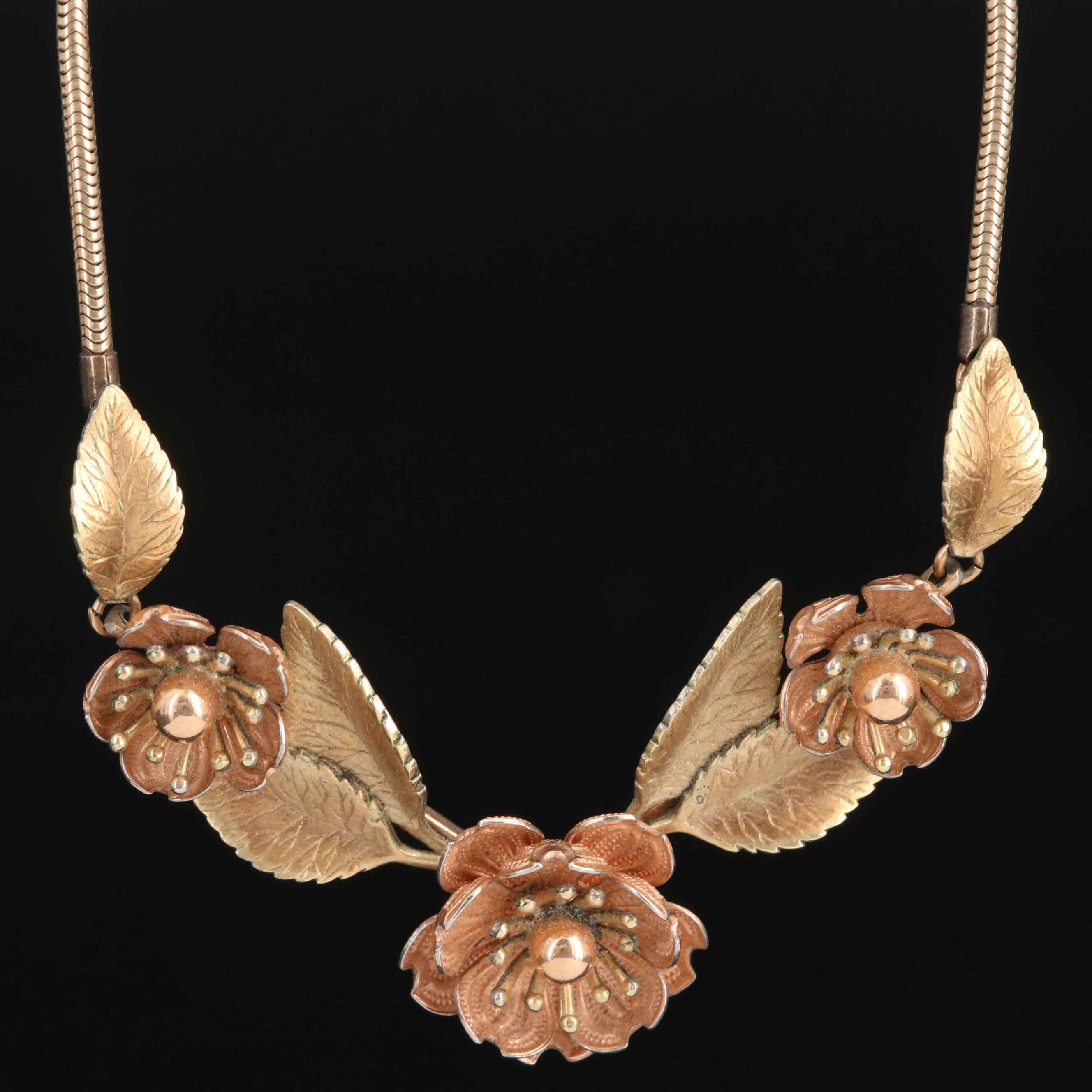 Vintage Krementz Flower Necklace