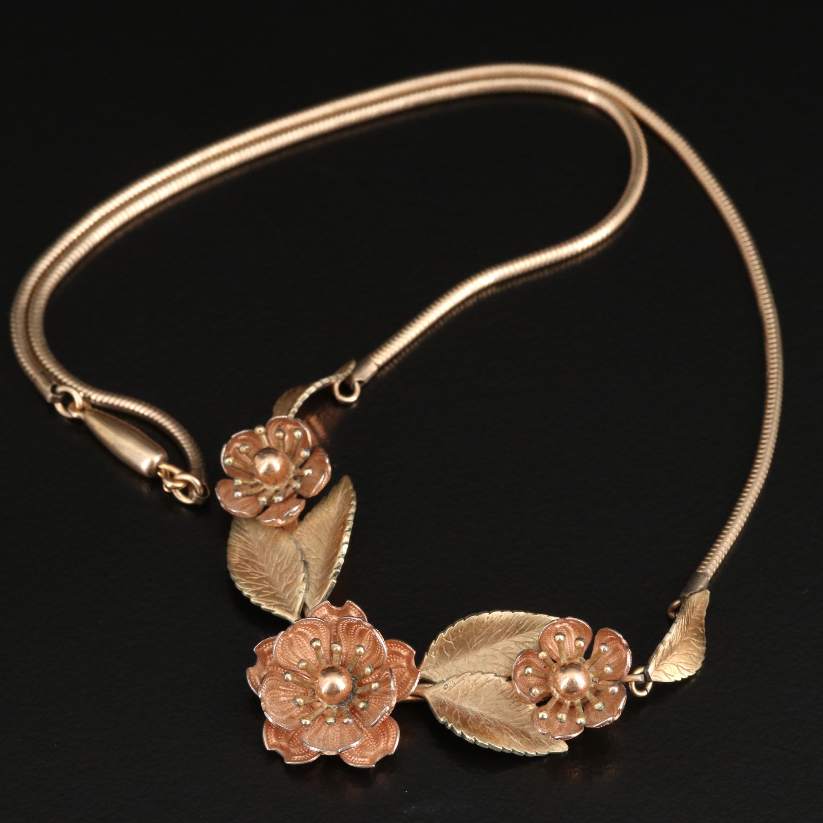 Vintage Krementz Flower Necklace