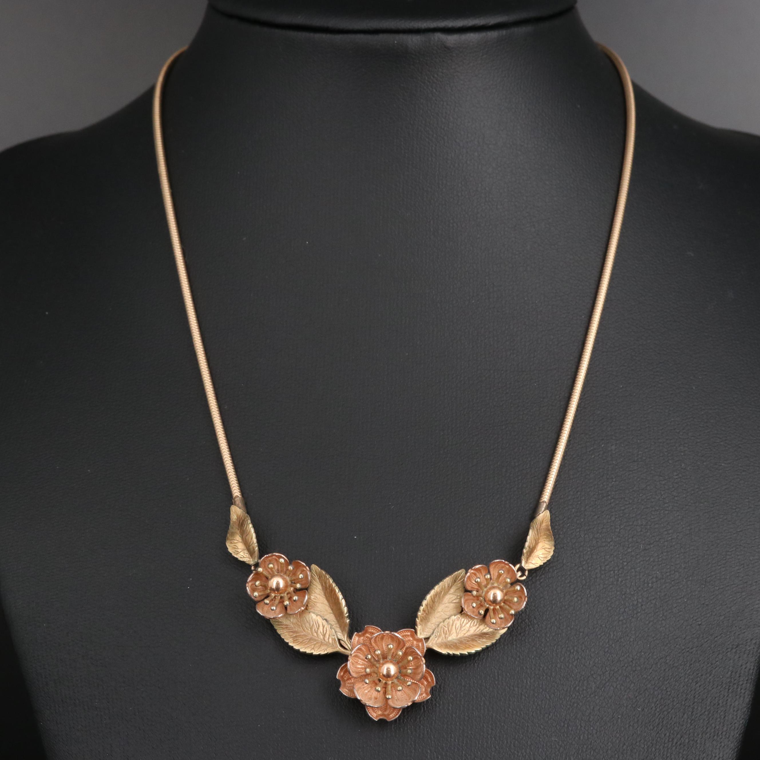 Vintage Krementz Flower Necklace