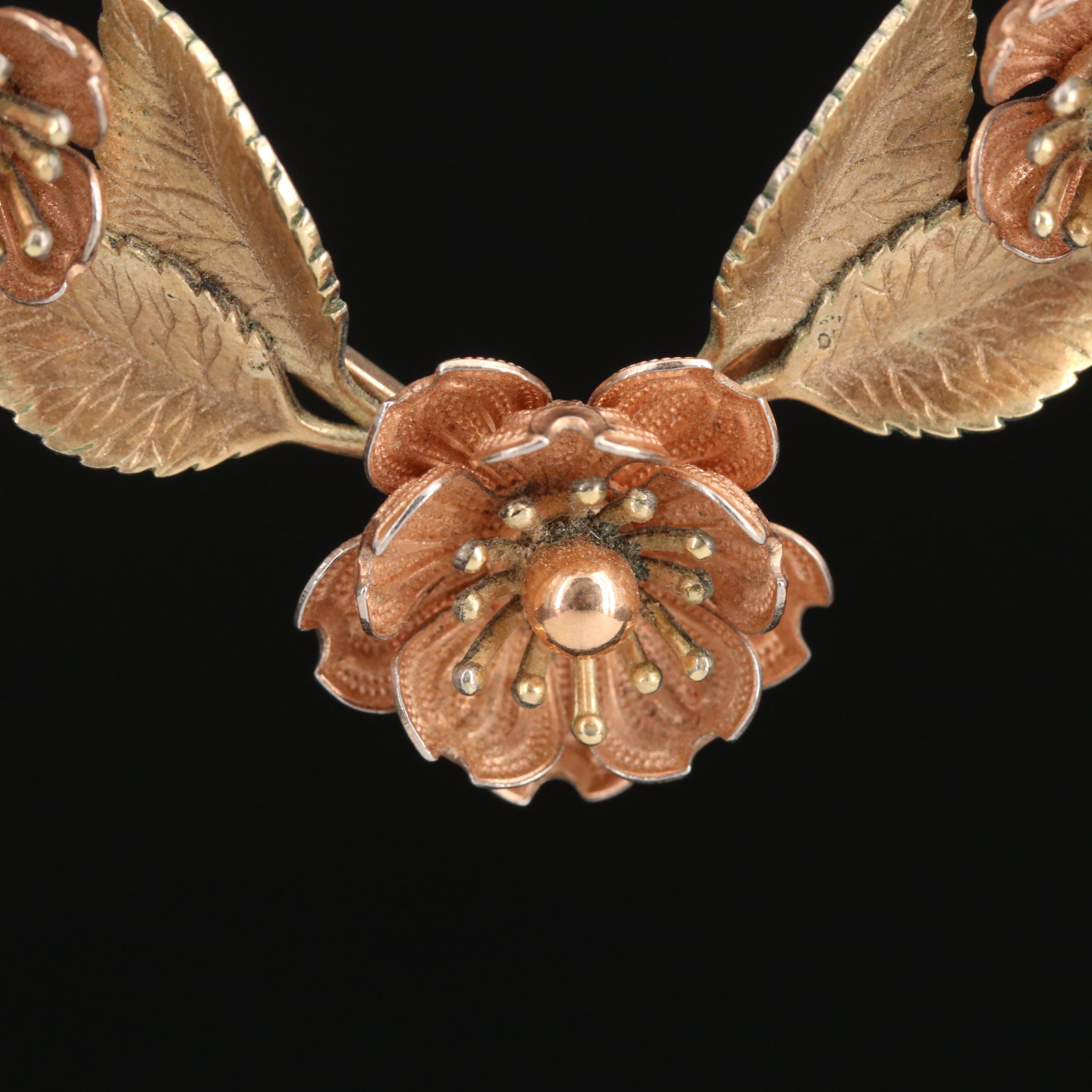 Vintage Krementz Flower Necklace