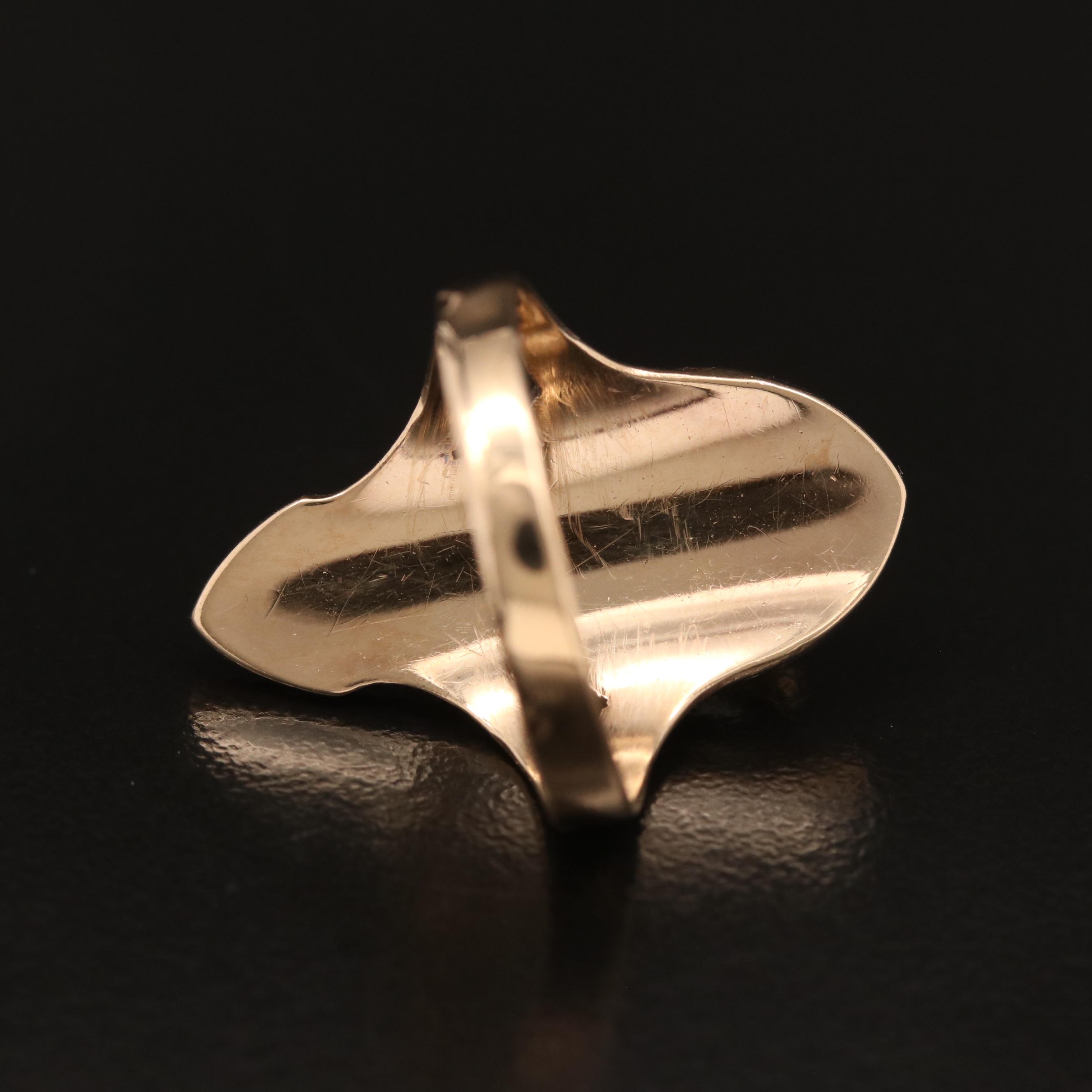 Vintage 10K Oval Faceted Aquamarine Ring