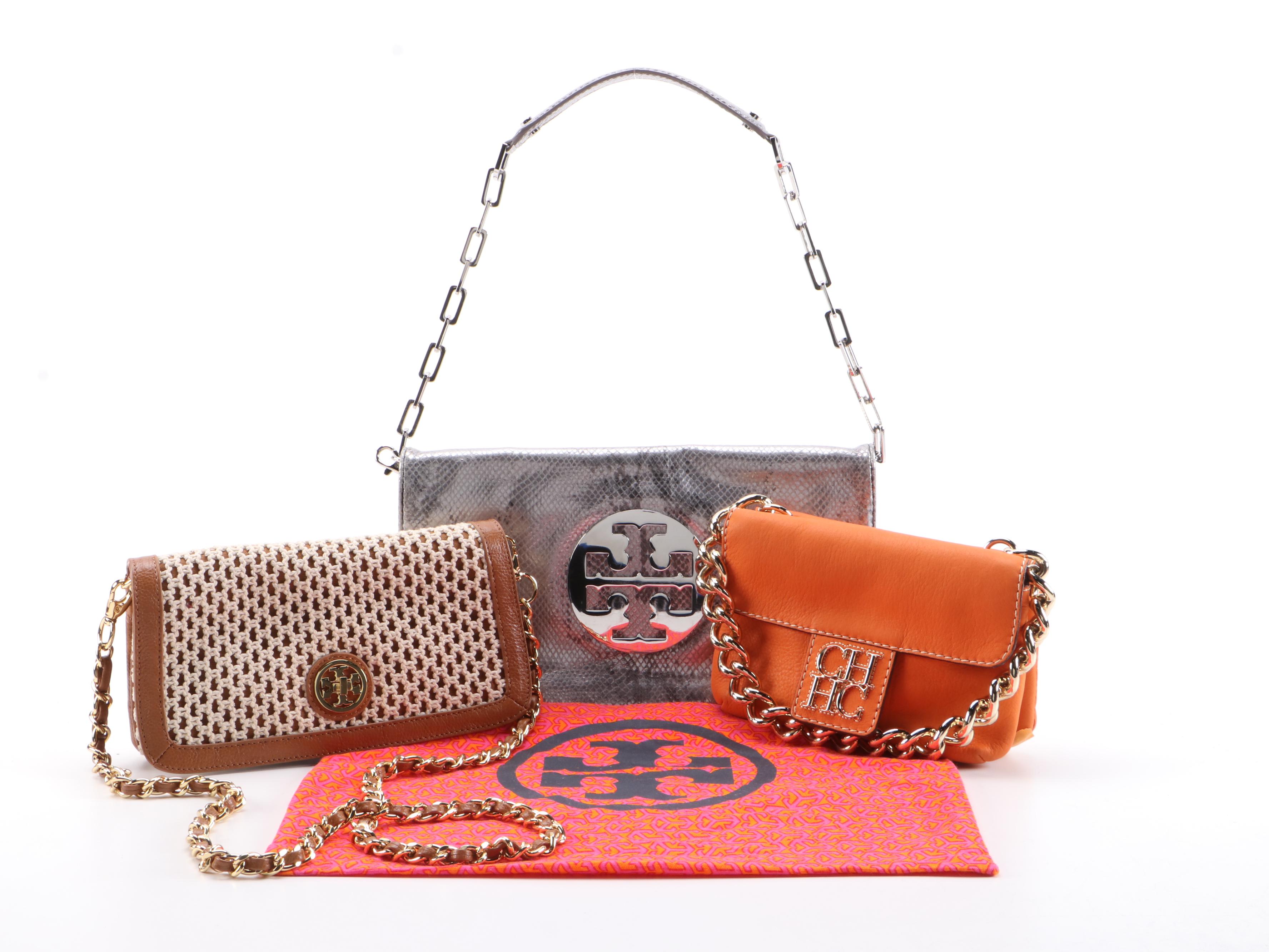 Tory Burch Reva Bag and Convertible Clutch with Carolina Herrera Two-Sided Bag