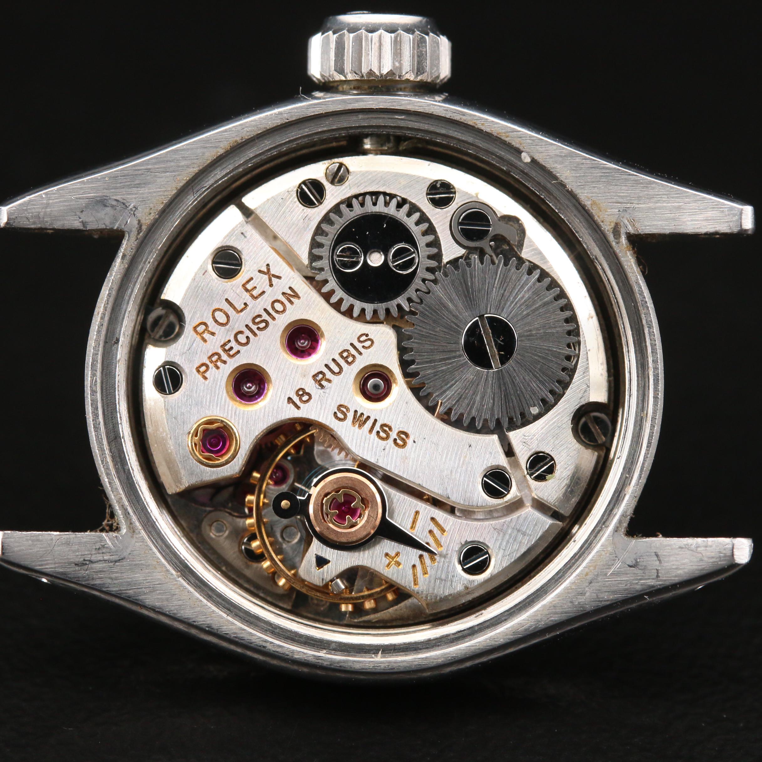 1957 Rolex Oyster 6522 Stainless Steel Stem Wind Watch