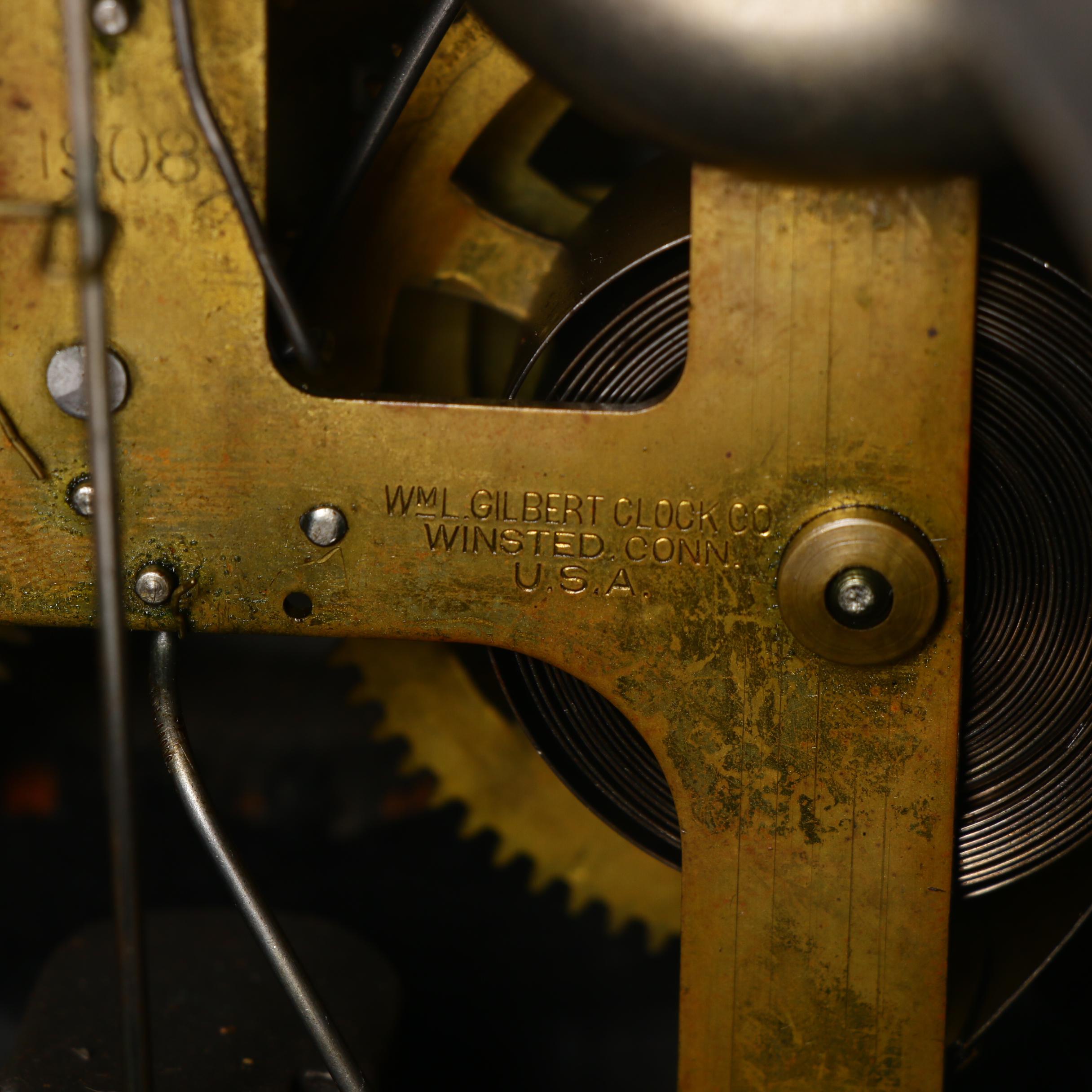 William L. Gilbert Six Column Wood Mantel Clock, 1908