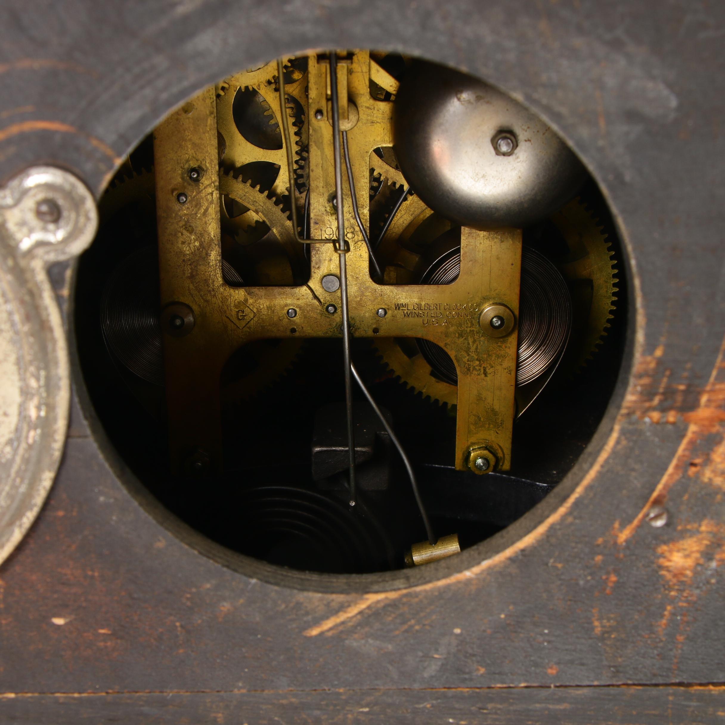 William L. Gilbert Six Column Wood Mantel Clock, 1908