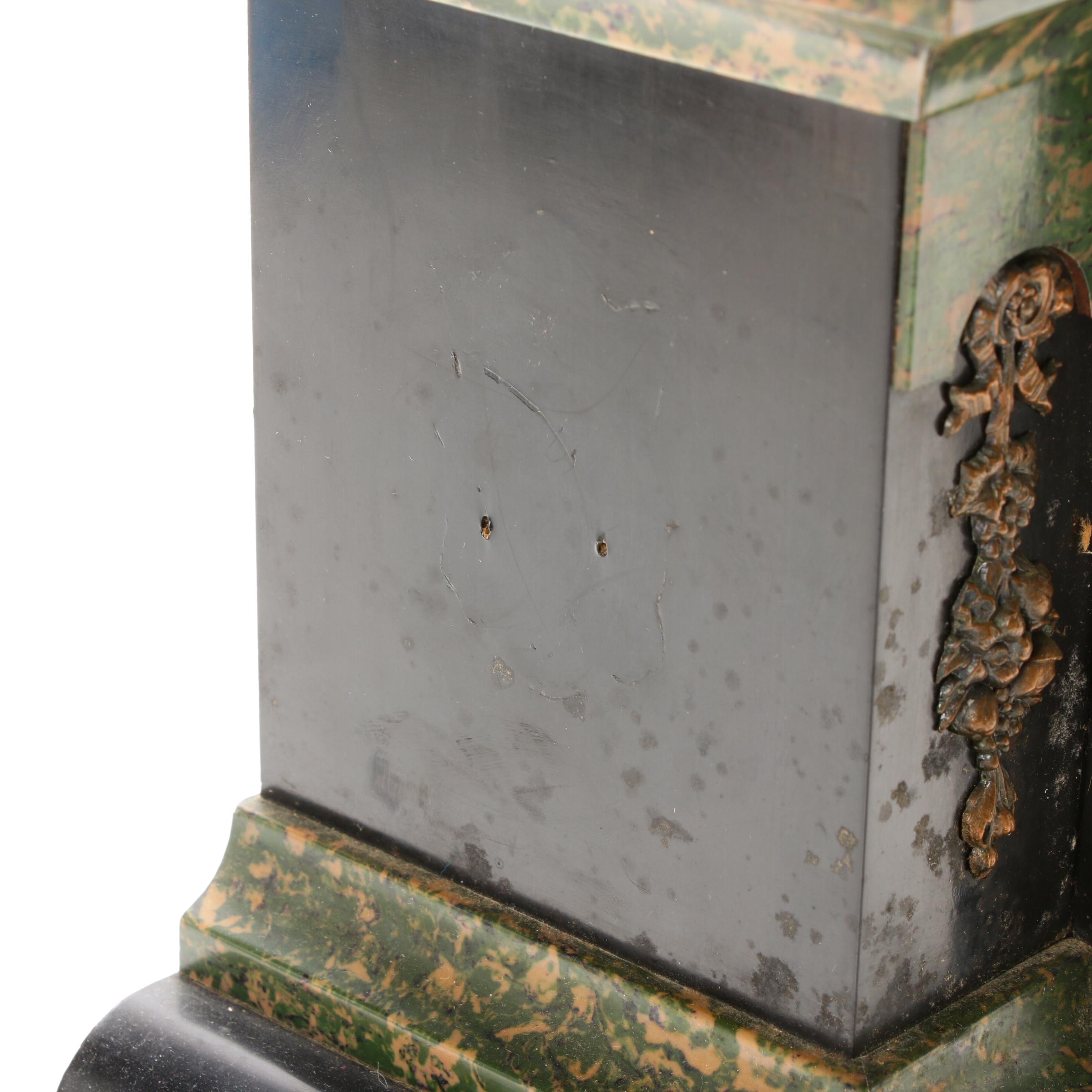 Seth Thomas Adamantine Wood Mantel Clock, Late 19th/ Early 20th Century