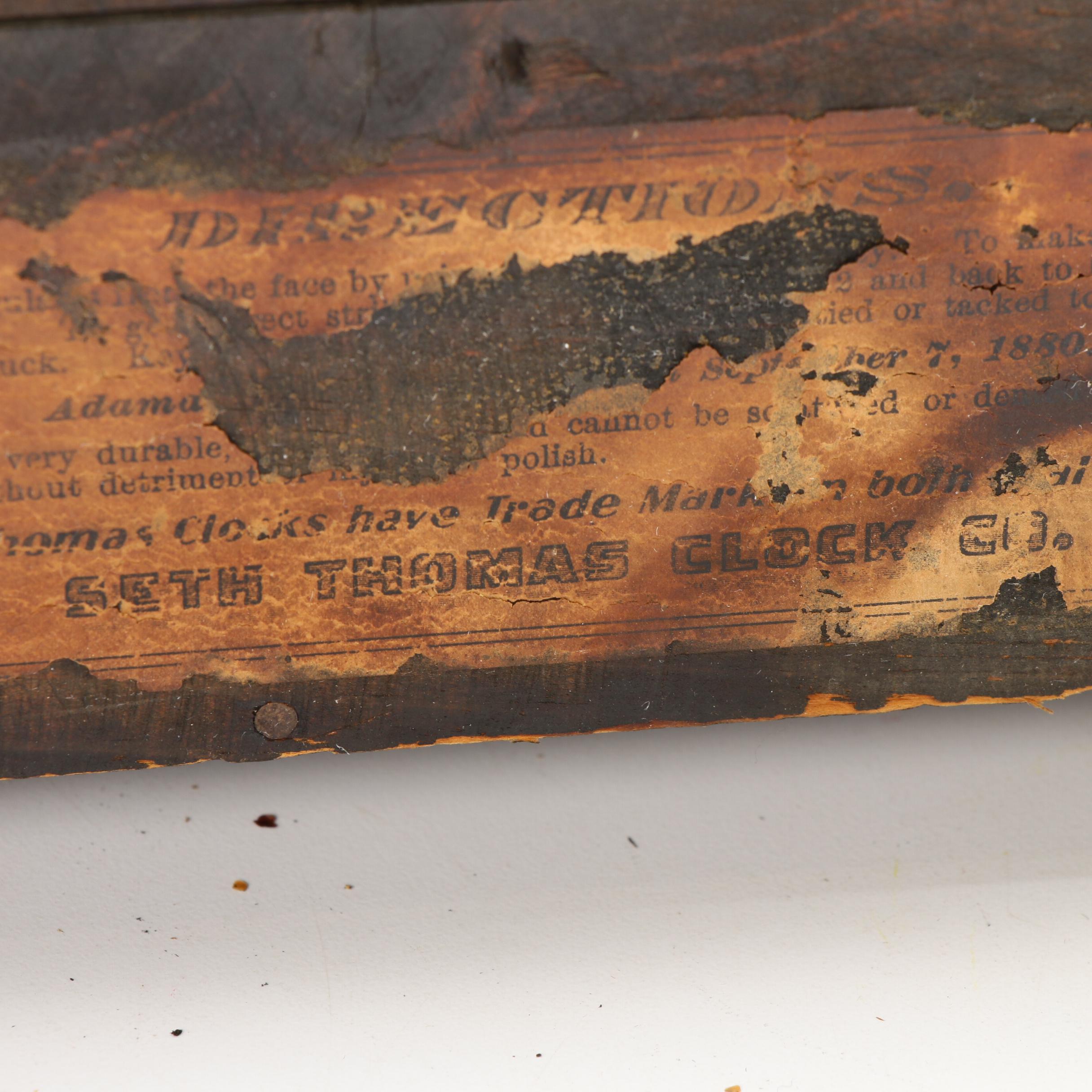 Seth Thomas Adamantine Wood Mantel Clock, Late 19th/ Early 20th Century