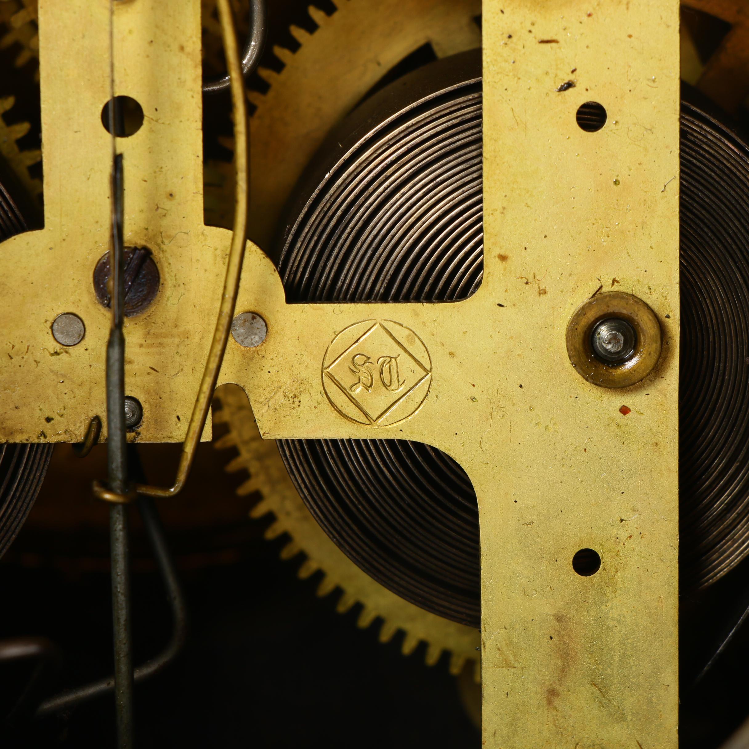 Seth Thomas Adamantine Wood Mantel Clock, Late 19th/ Early 20th Century