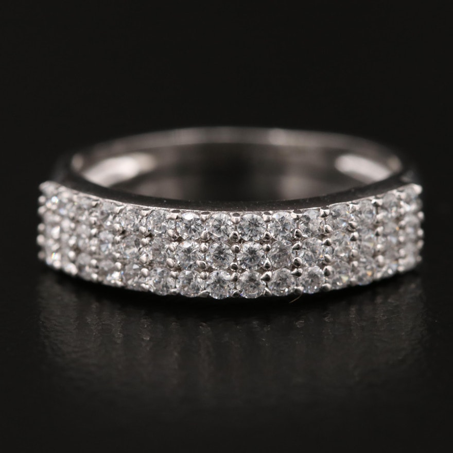 Sterling Silver Cubic Zirconia Multi Row Band