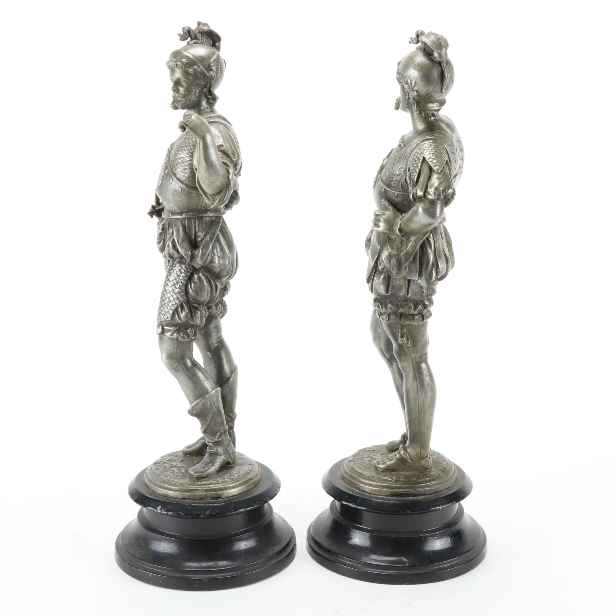 Renaissance Solider Metal Figurines, Early to Mid 20th Century