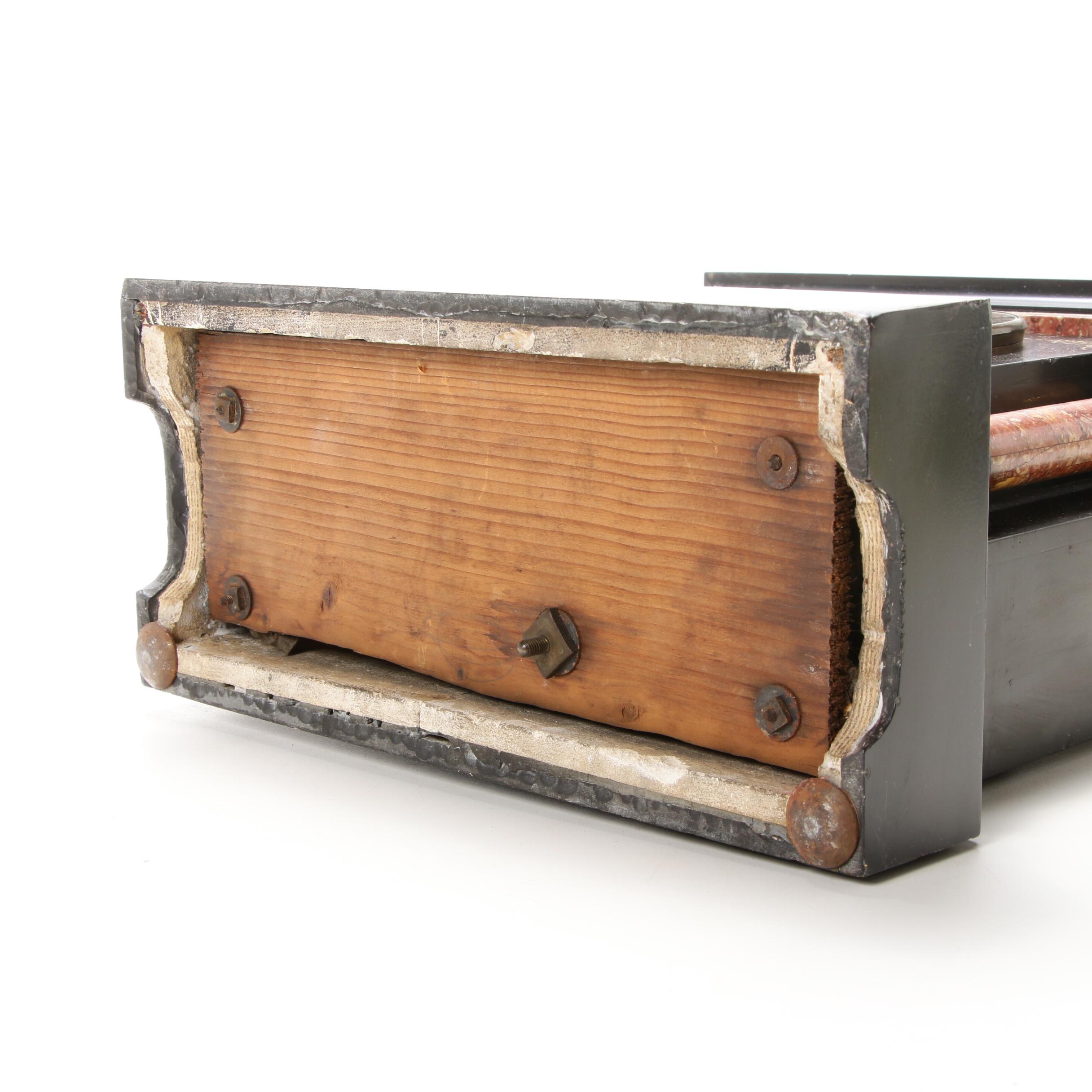 Fritz Marti French Slate and Marble Mantel Clock, Late 19th/Early 20th Century