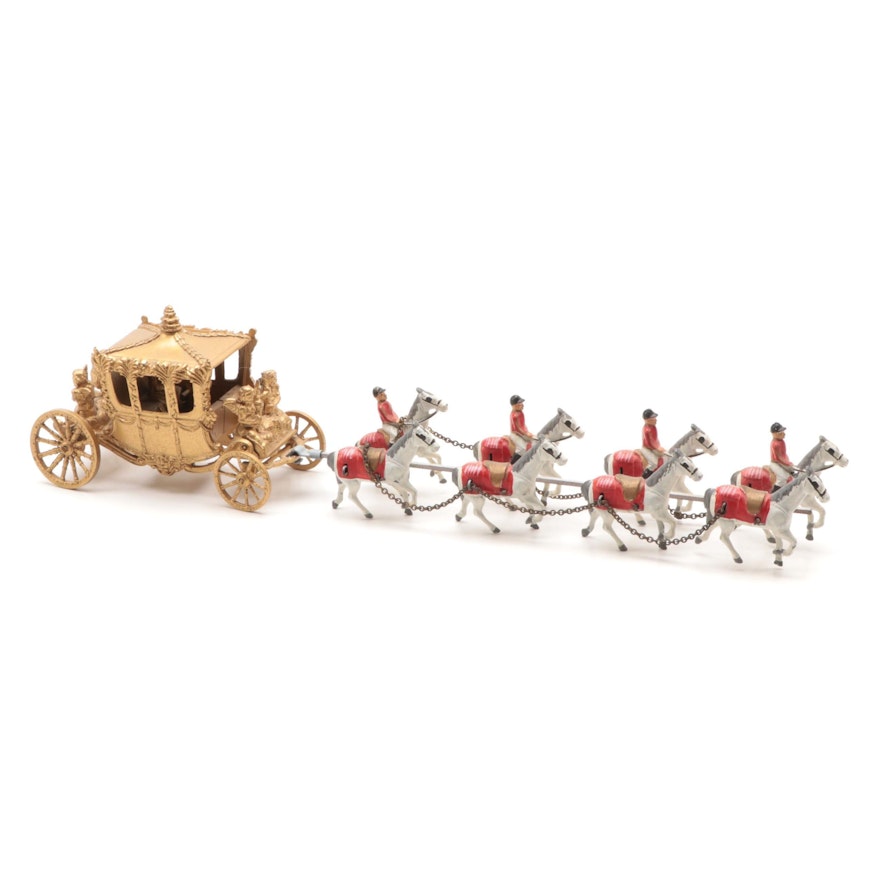 Queen Elizabeth II Coronation Carriage Figurine, Vintage