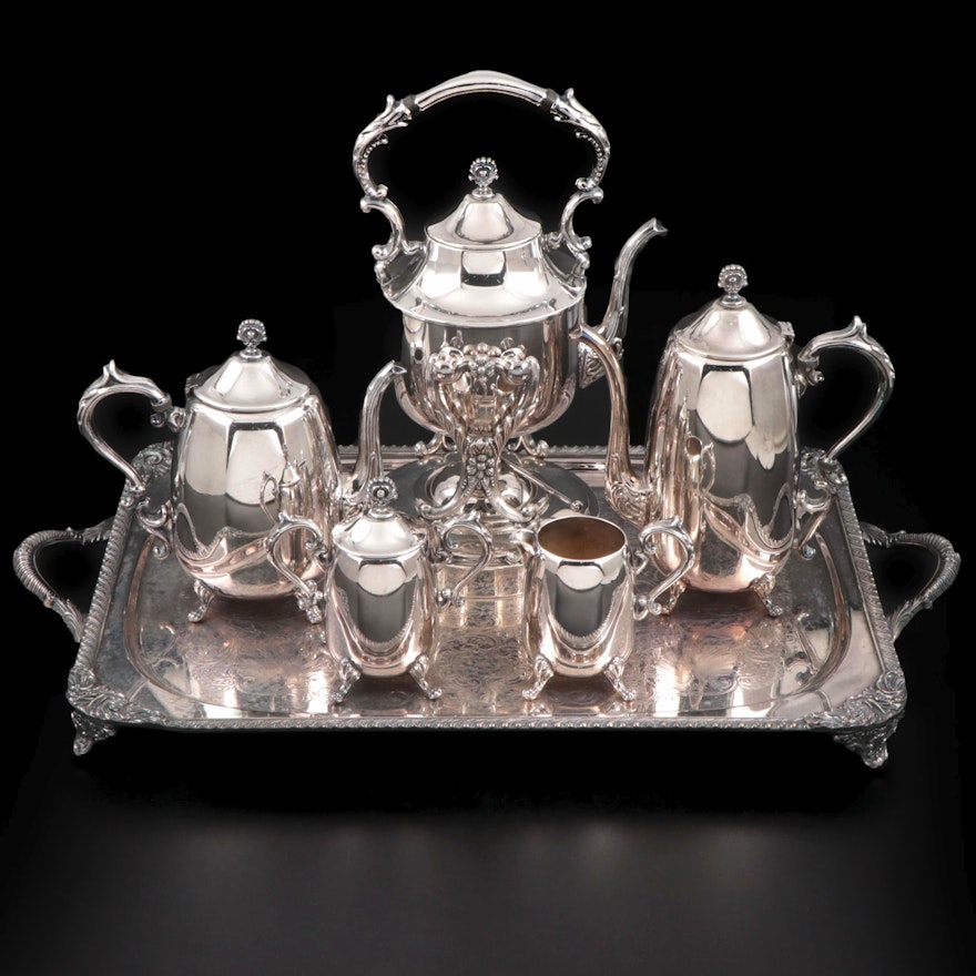 Hartford Sterling Co. Silver Plate Tea and Coffee Set, and Silver Plate Tray